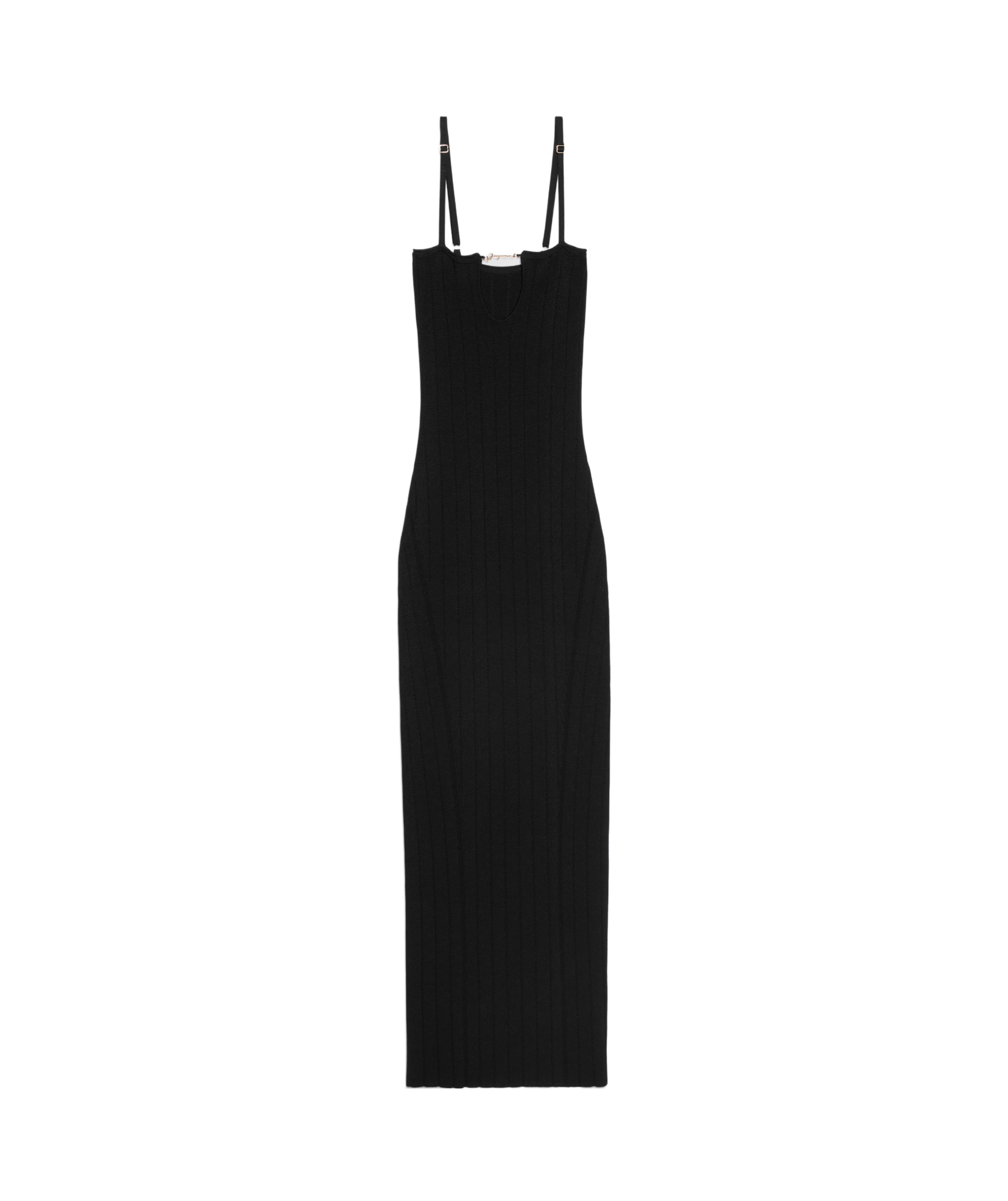 Jacquemus La Robe Sierra Black Midi Dress In Viscose Woman In Black
