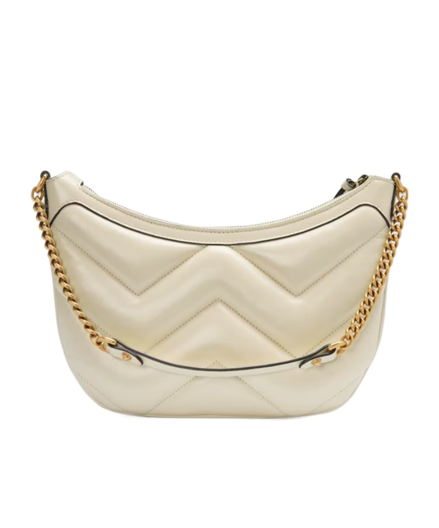 Gucci Small Gg Marmont Shoulder Bag In White