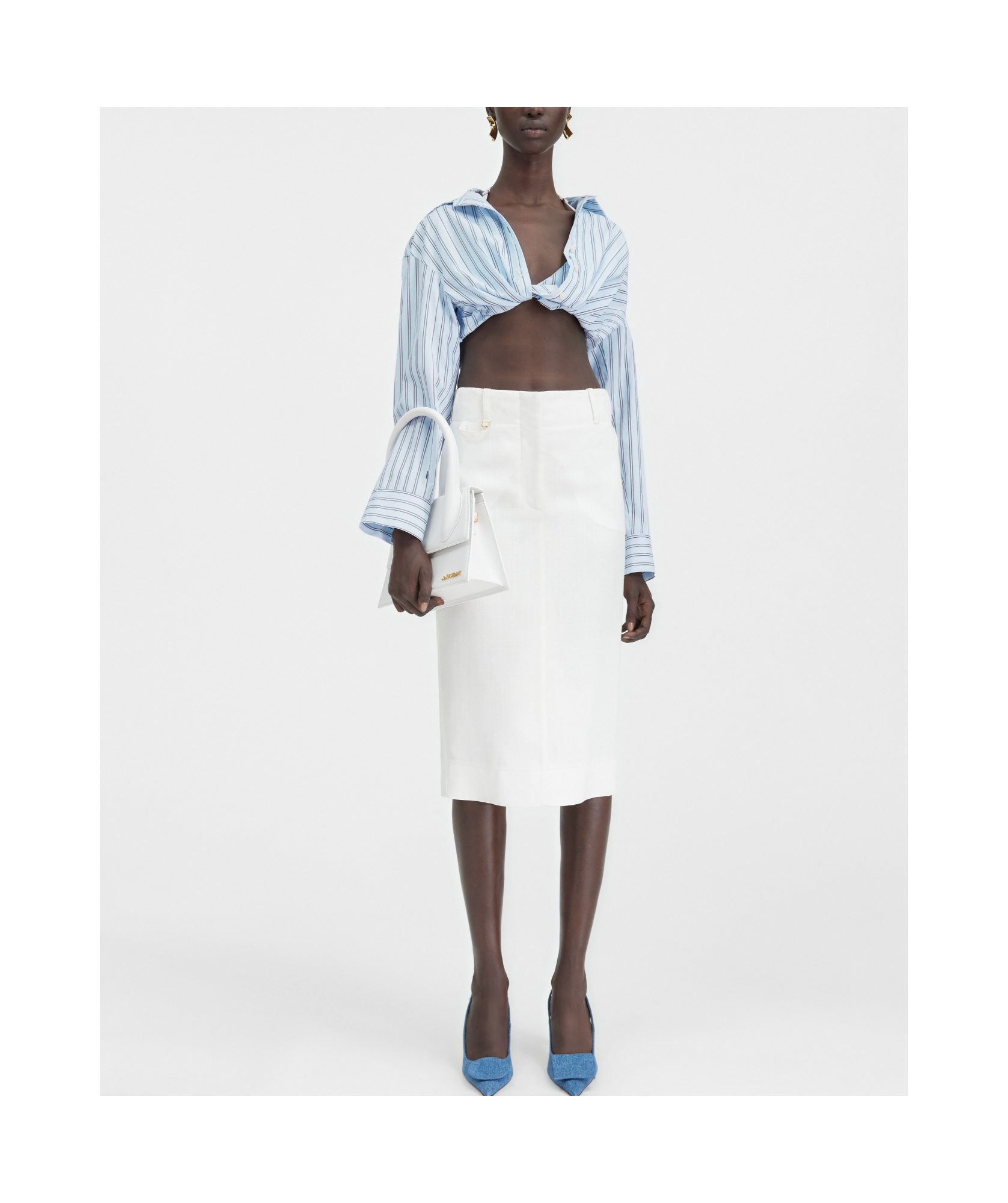 Jacquemus Twisted Shirt In Blue