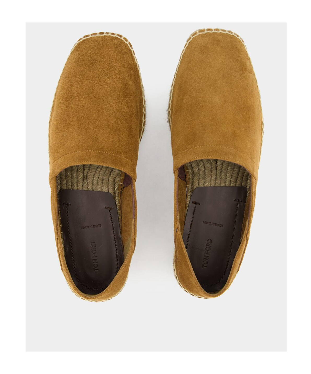 Shop Tom Ford Raffia Suede Espadrilles In Brown