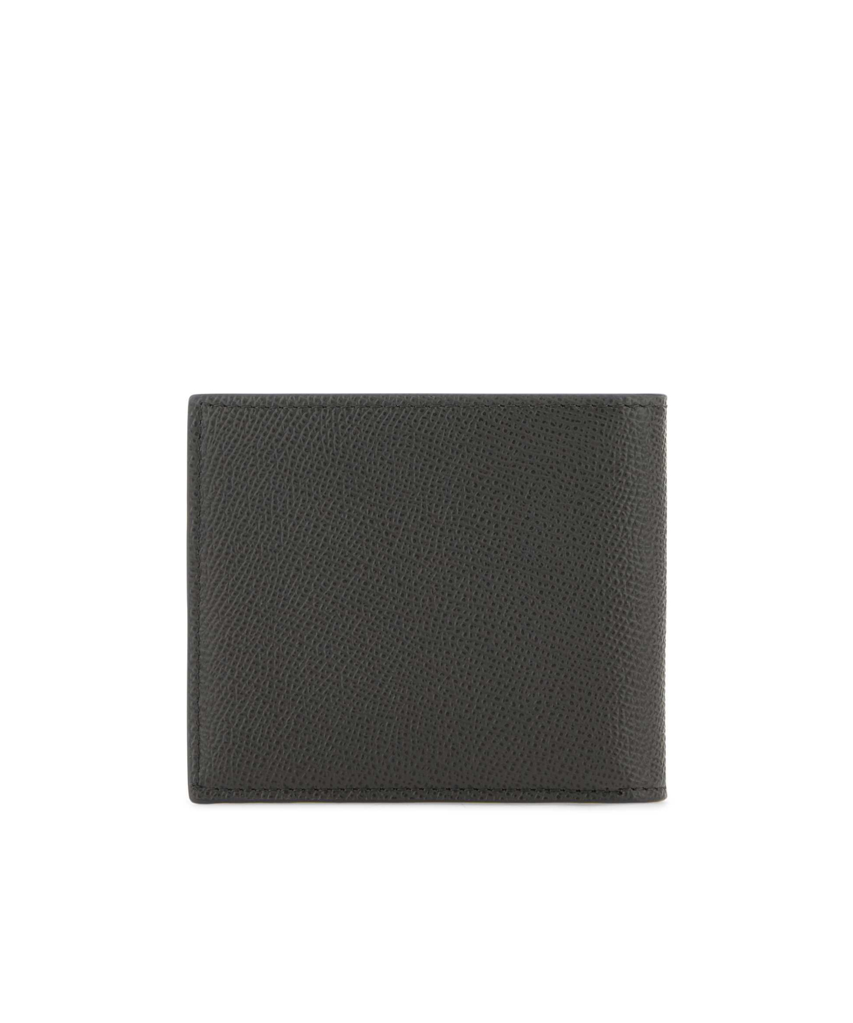 Dolce & Gabbana Logo Plate Leather Bi-fold Wallet In Black