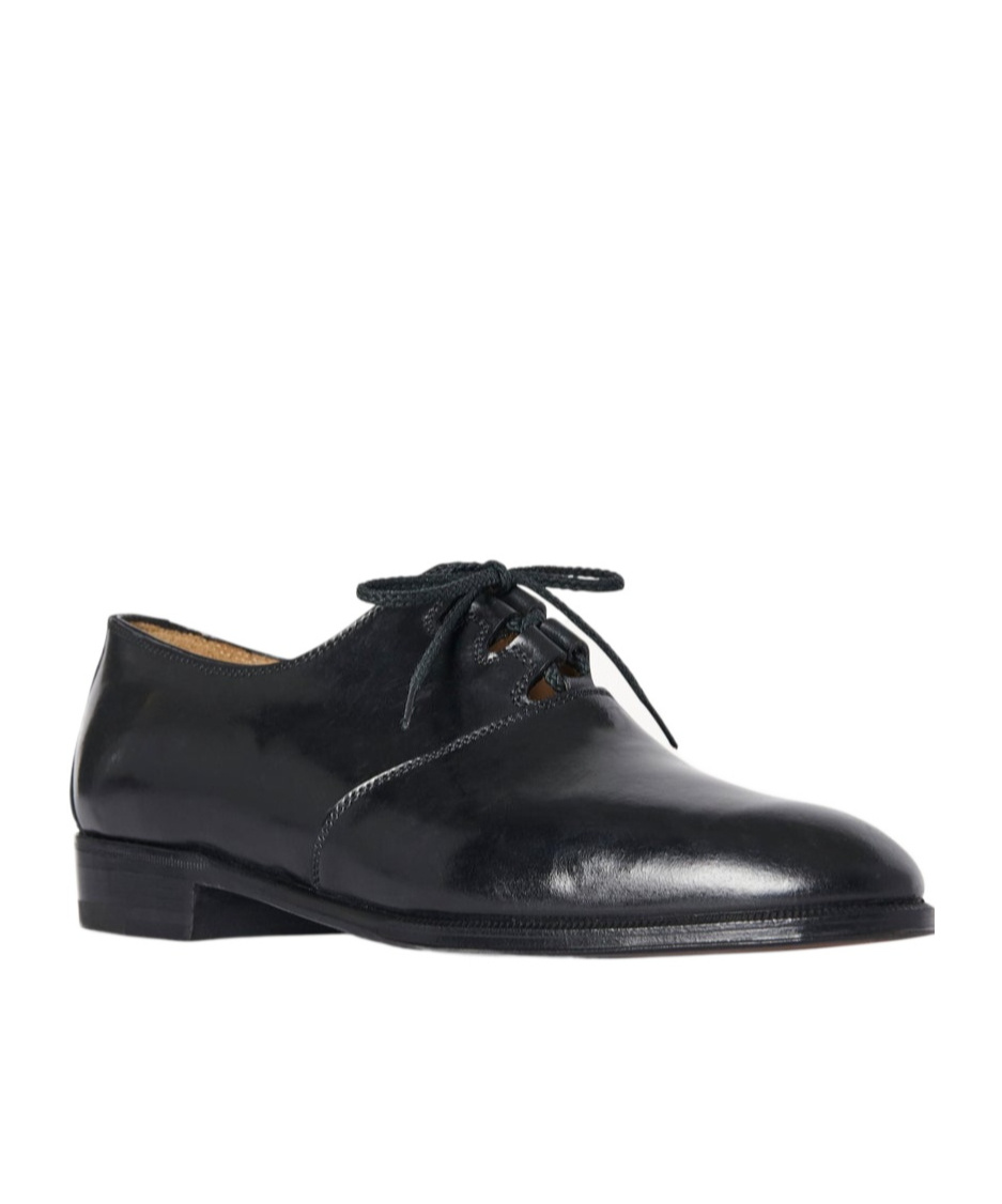 The Row Grant Round-toe Leather Shoes In Black