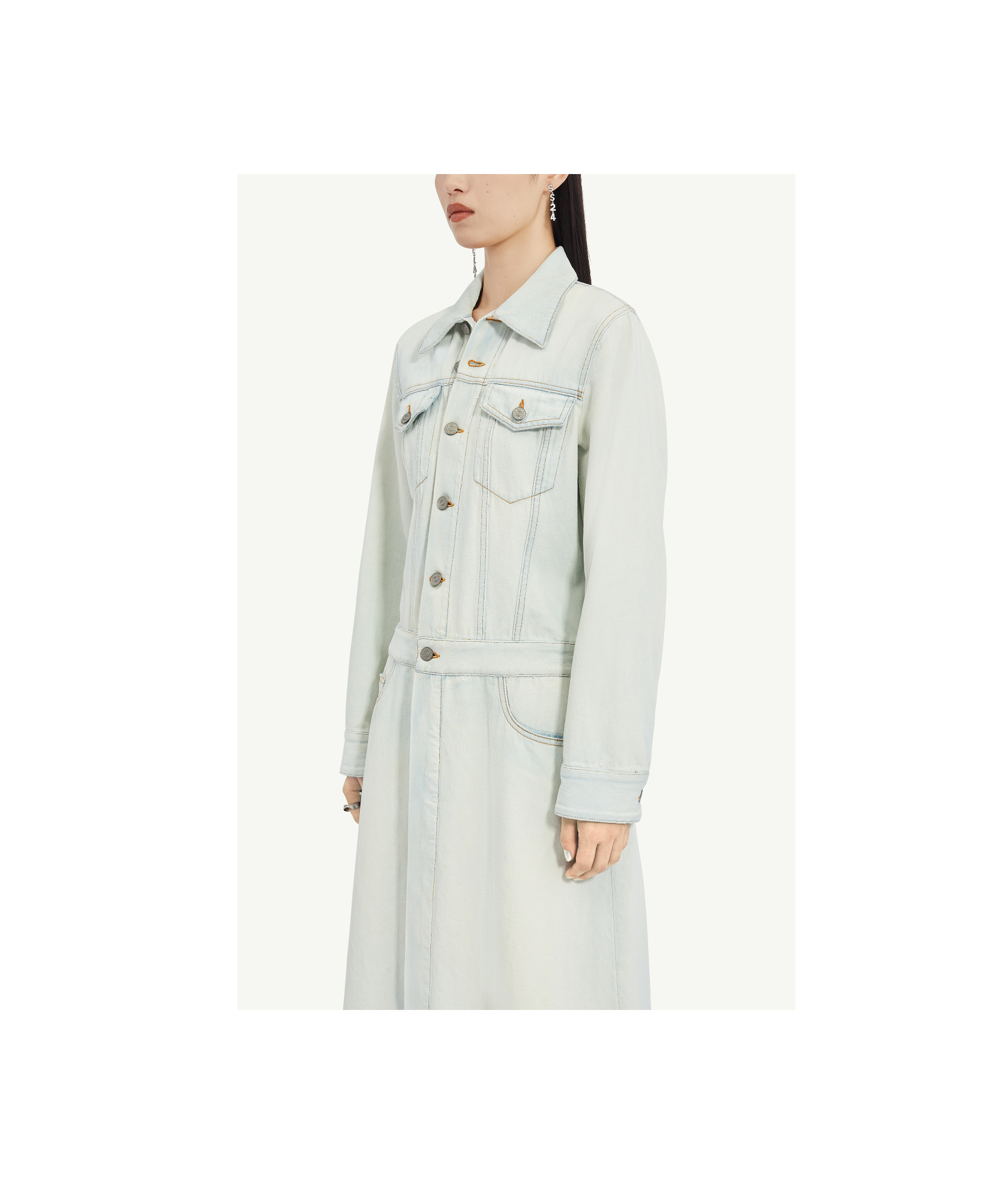 MM6 MAISON MARGIELA LIGHTWEIGHT LONG DENIM COAT