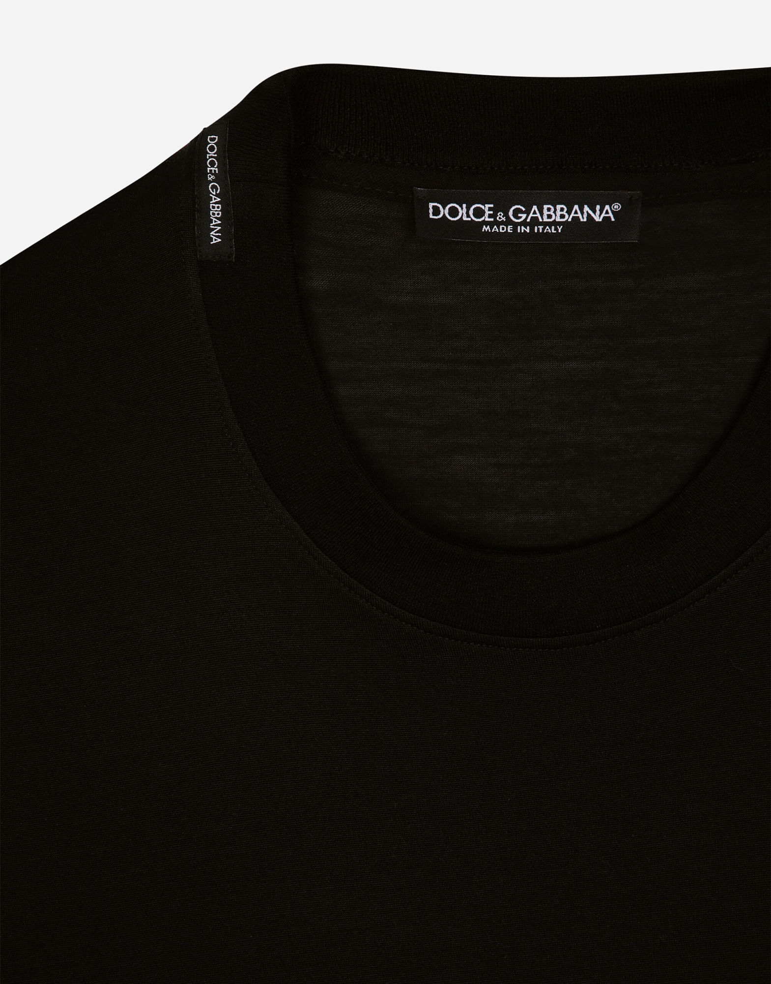 Dolce & Gabbana Short-sleeved Silk T-shirt In Black