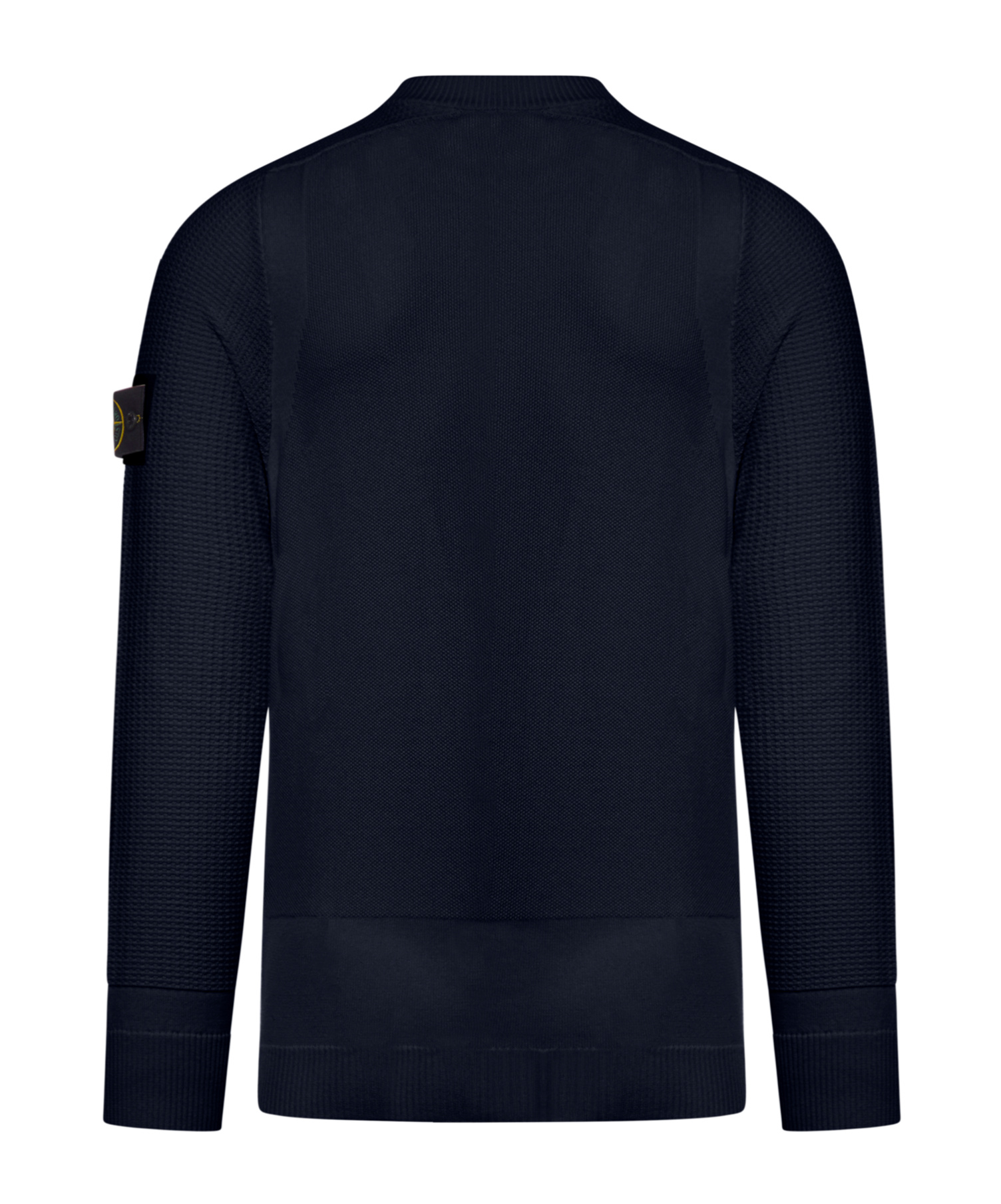 Stone Island Cotton Sweatshirt With Logo Embroidery On The Left Sleeve In Blue