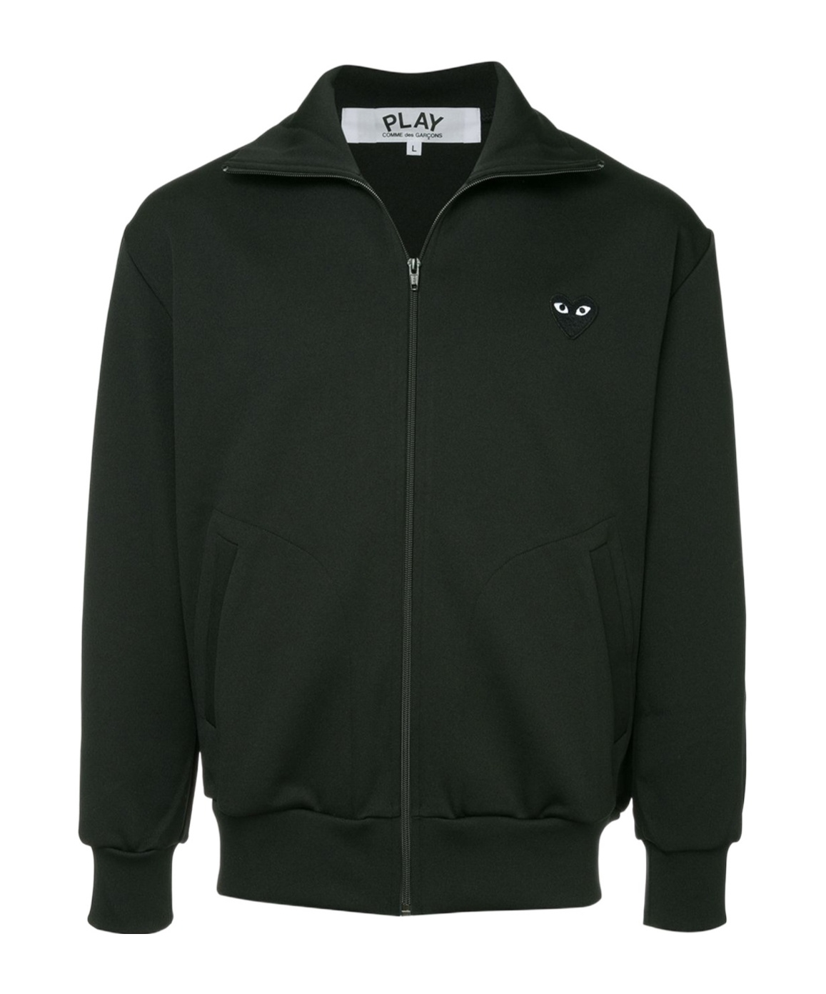 Comme Des Garçons Play Heart Applique Track Jacket In Black