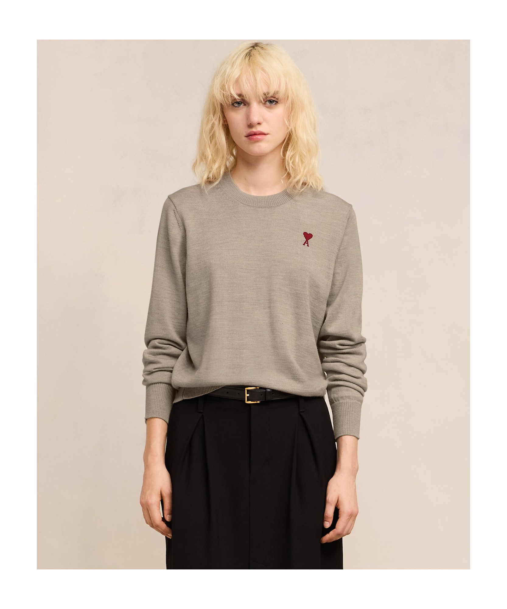 Ami Alexandre Mattiussi Logo Sweater In Nude