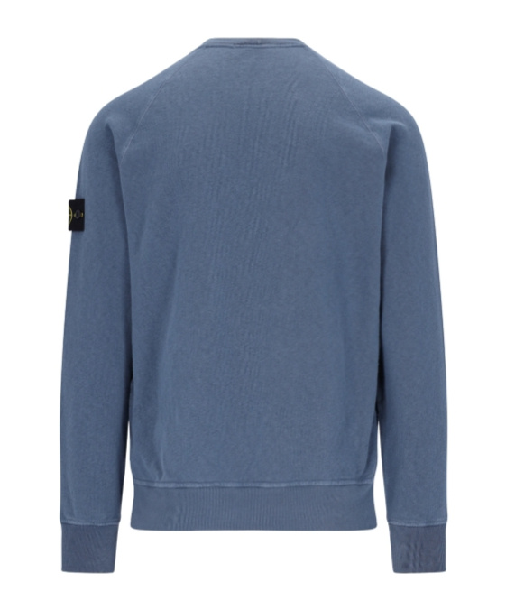 Stone Island Compass-badge Cotton Sweatshirt In Blue