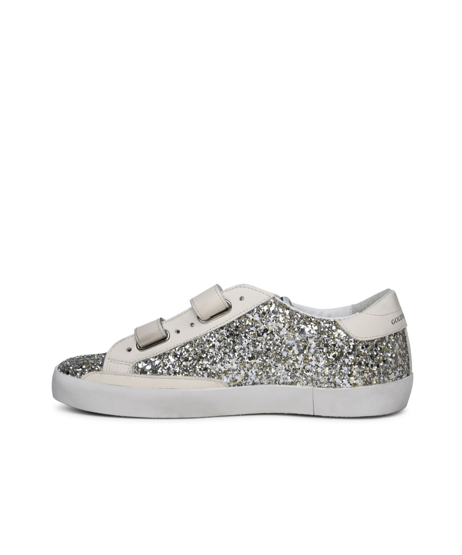 Golden Goose Boys Gold Kids Old School Glitter-embellished Leather Low-top Trainers 9-12 Years In Gray
