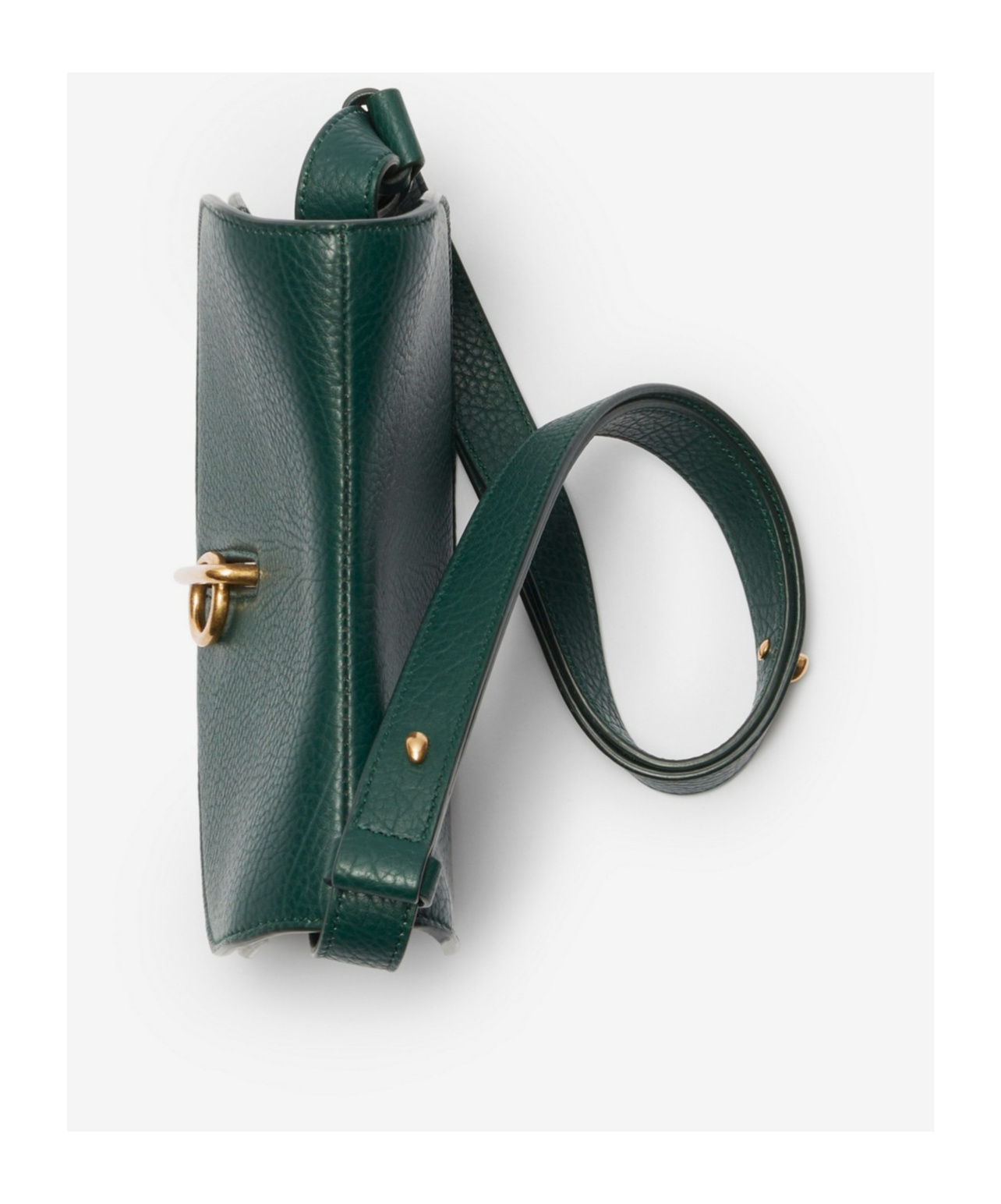 Burberry Rocking Horse Foldover-top Leather Crossbody Bag In Green