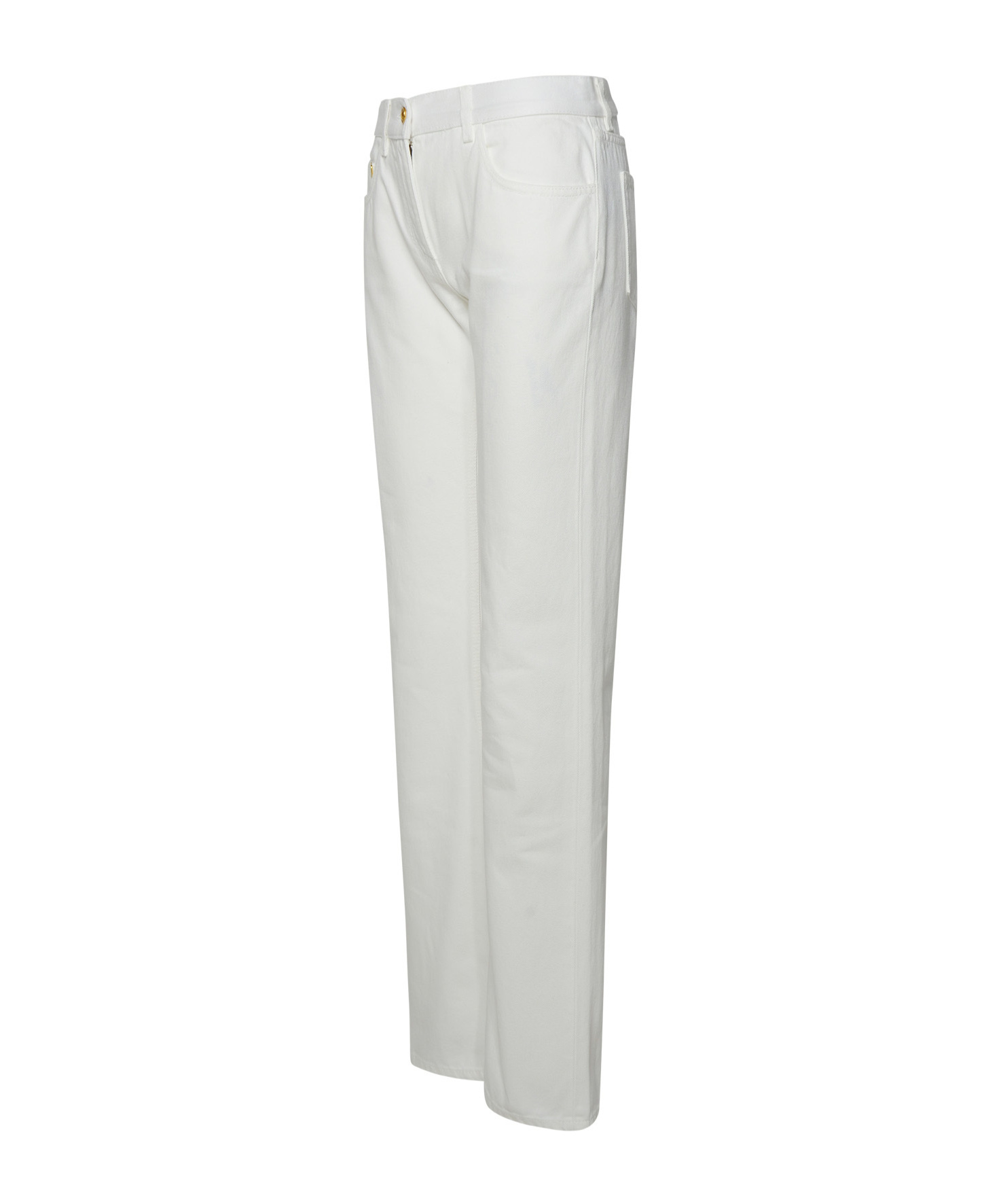 Palm Angels Logo Logo Denim Trousers In White