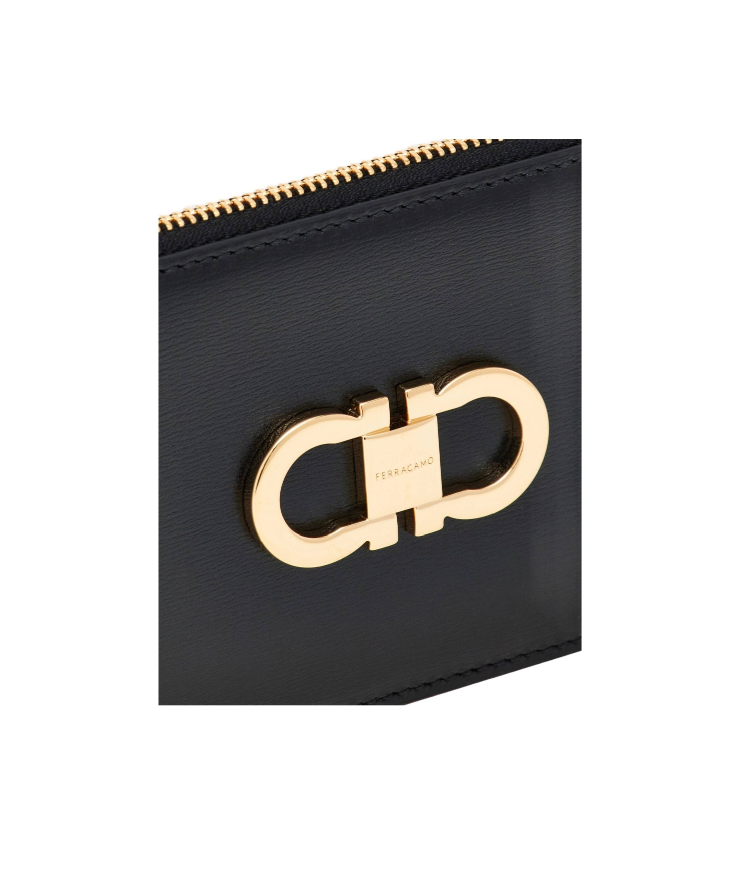 Ferragamo Gancini Leather Cardholder In Black