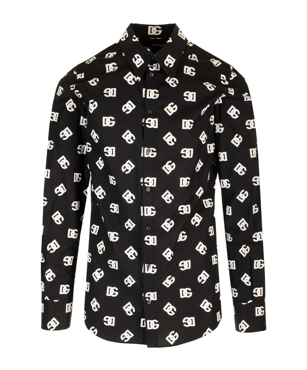 Dolce & Gabbana Dolce&gabbana Black Printed Cotton Shirt In Black