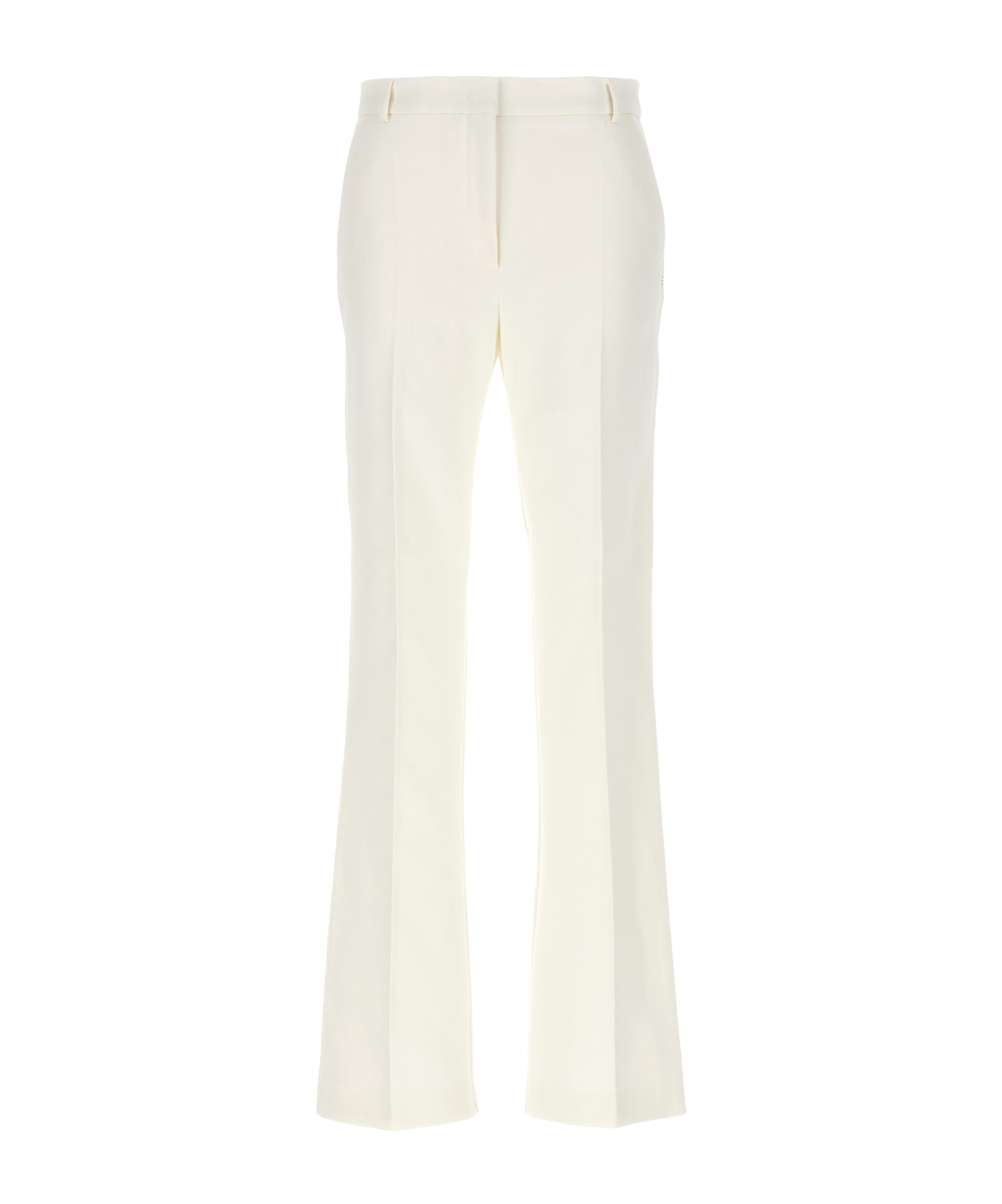 Shop Sportmax Compact Knitted Pants In White