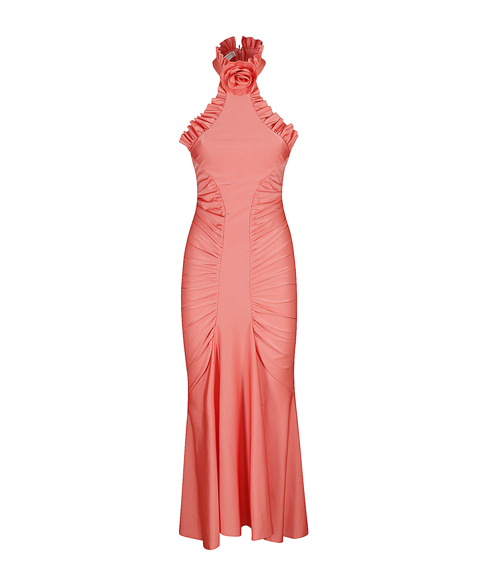 Shop Philosophy Di Lorenzo Serafini Ruffled Halterneck Maxi Dress In Pink
