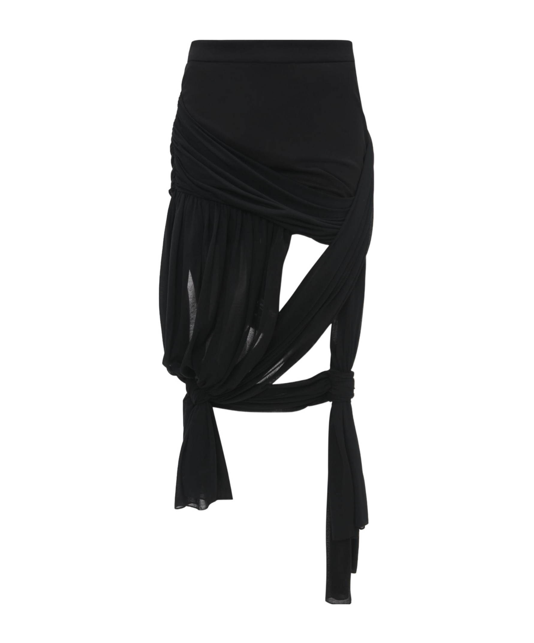 Jw Anderson Draped Wrap Midi Skirt In Black