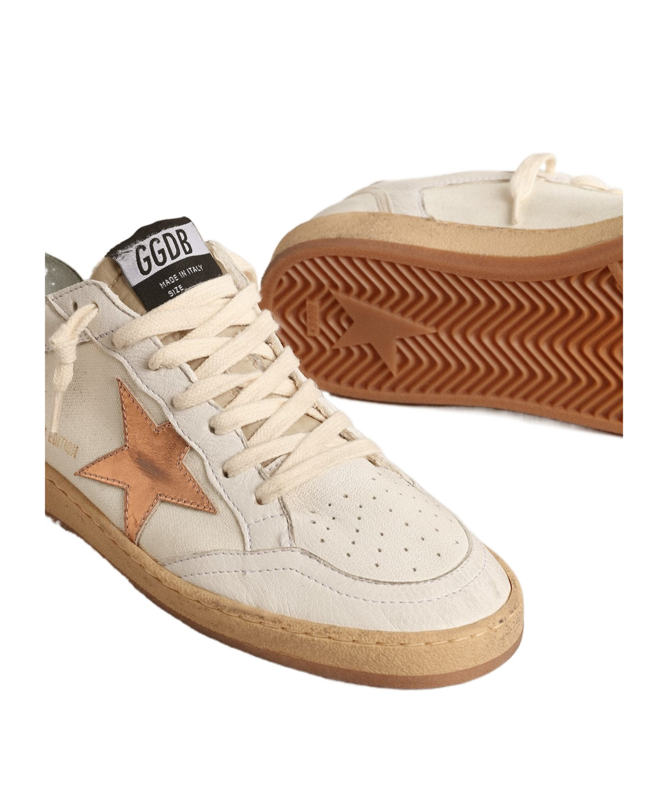 GOLDEN GOOSE BALL STAR IN CANVAS AND NAPPA WITH BRONZE METALLIC LEATHER STAR