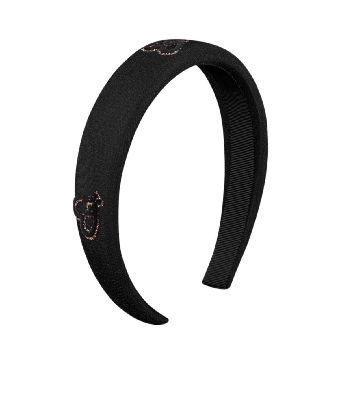 Dior Cd Heart Pattern Hairband In Black