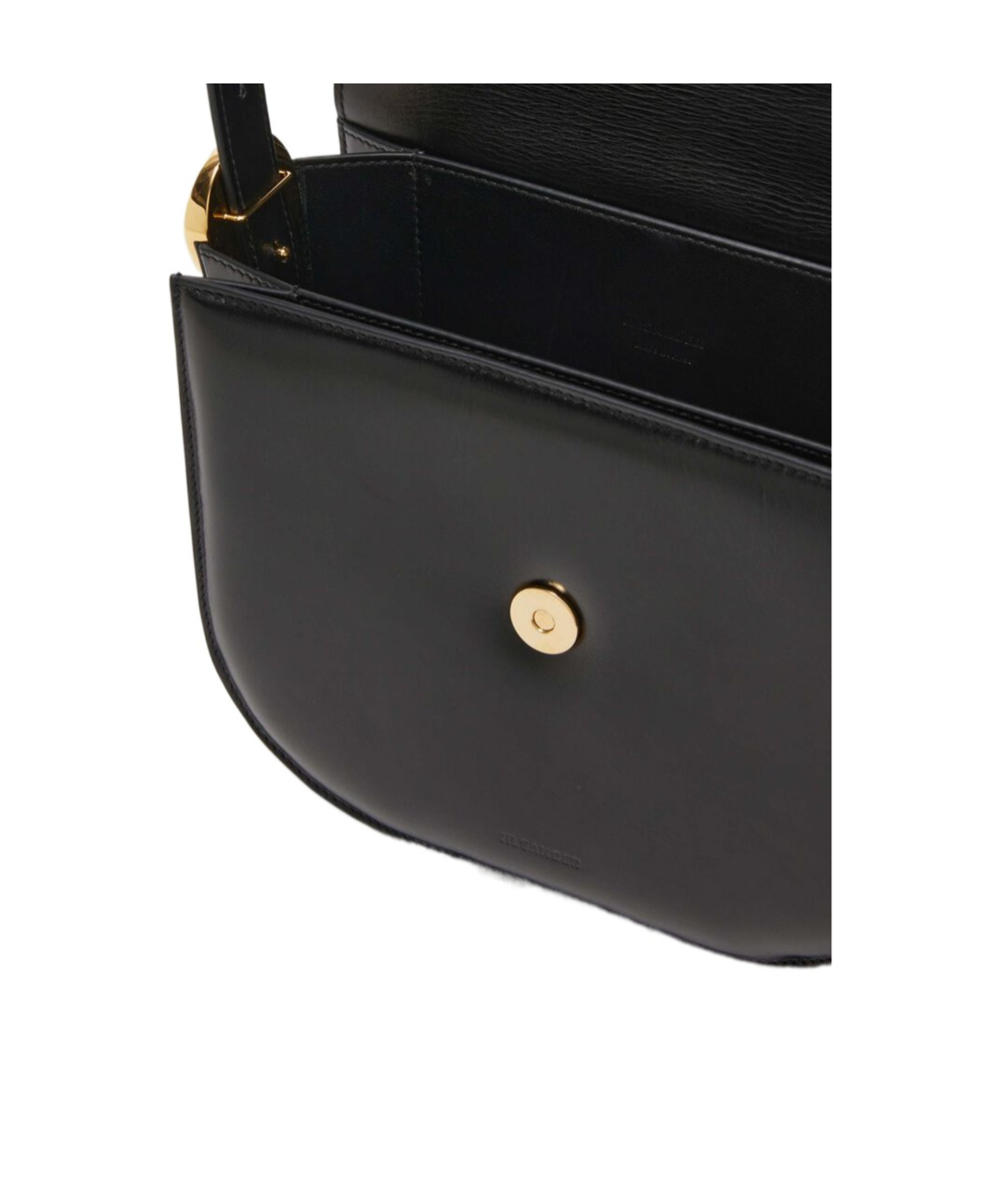 Jil Sander Medium Coin Leather Crossbody Bag In Black