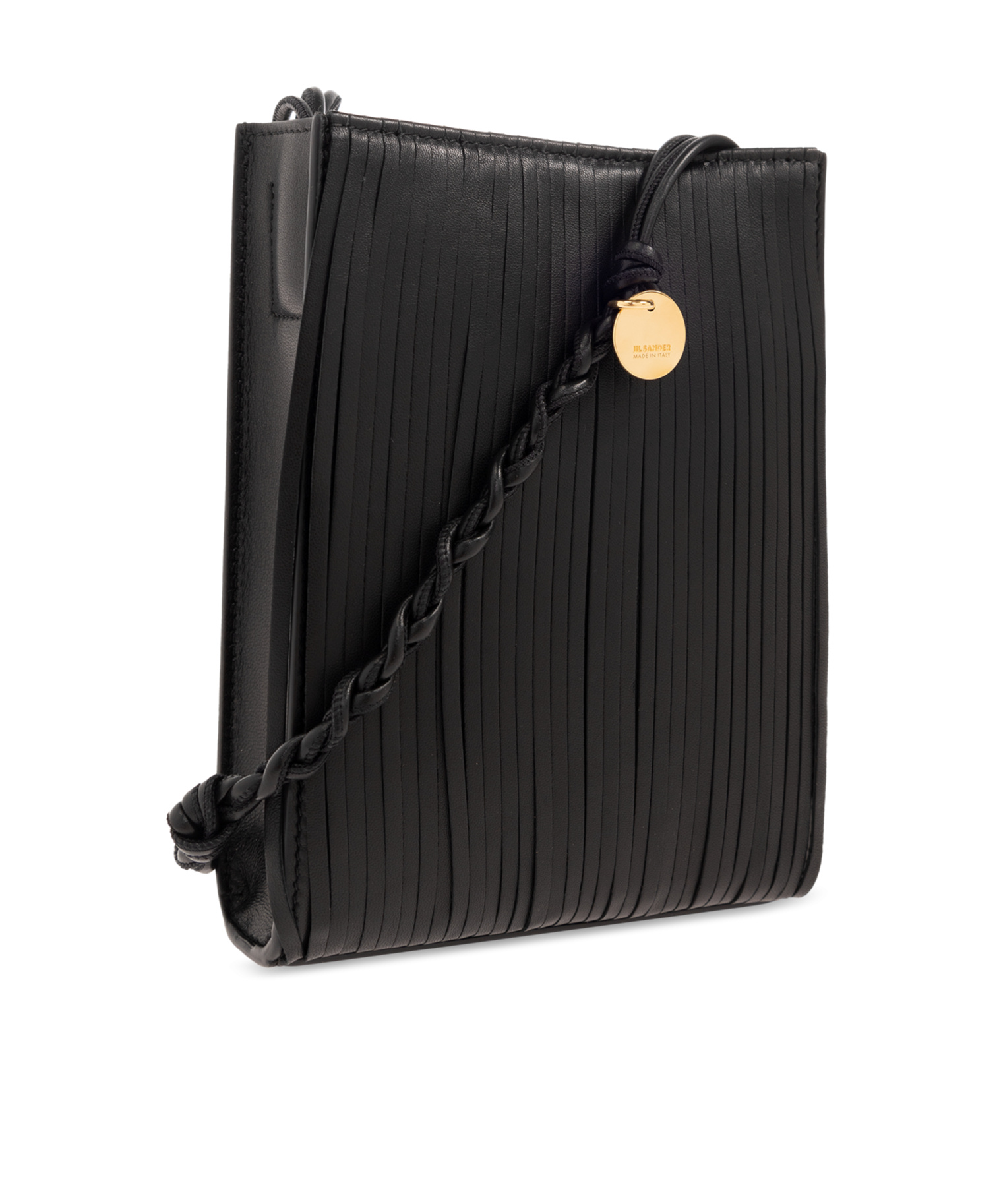 Jil Sander Small Tangle Fringe Cross Body Bag In Black