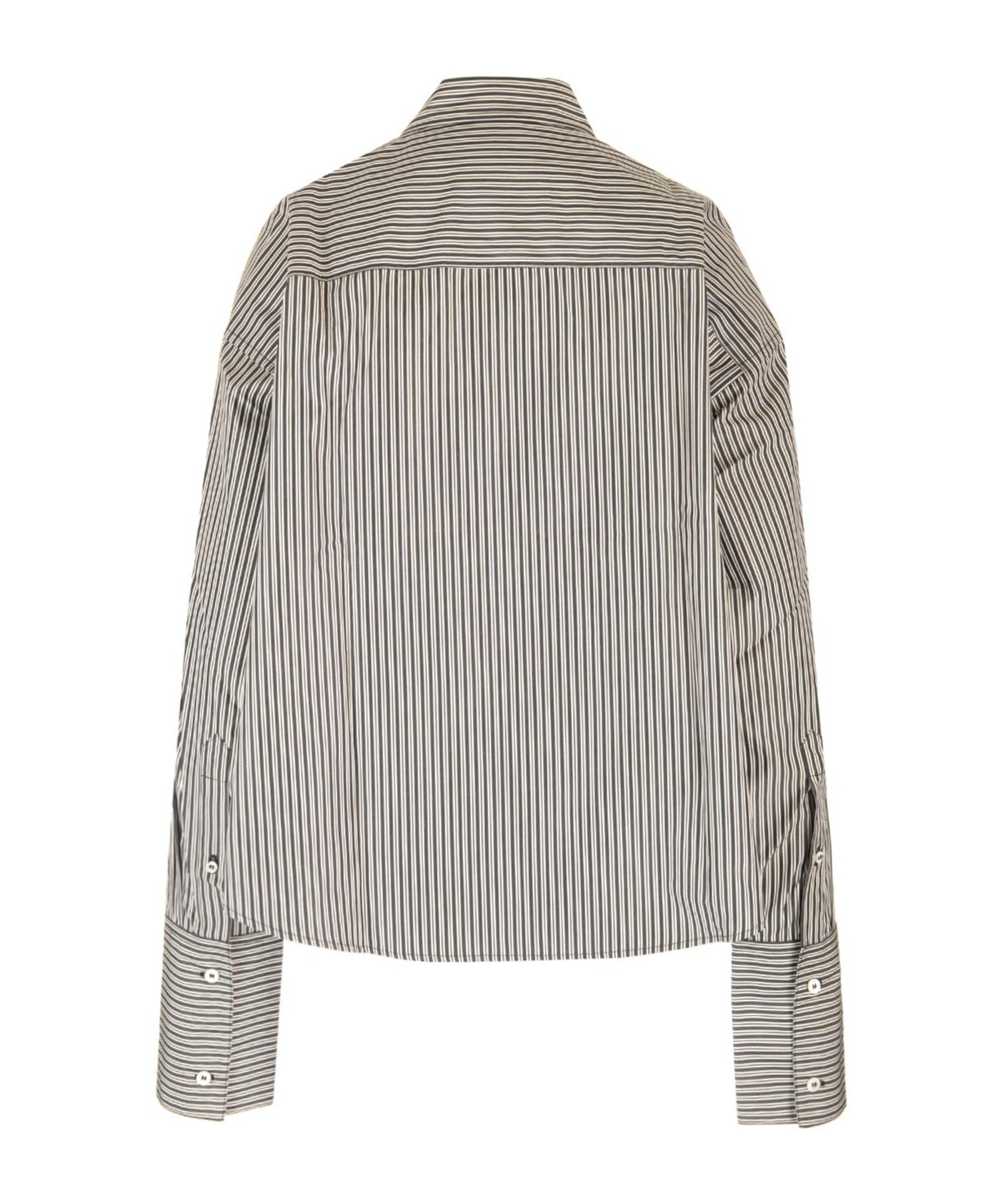 Ami Alexandre Mattiussi Ami Paris Striped Long-sleeved Shirt In Gray