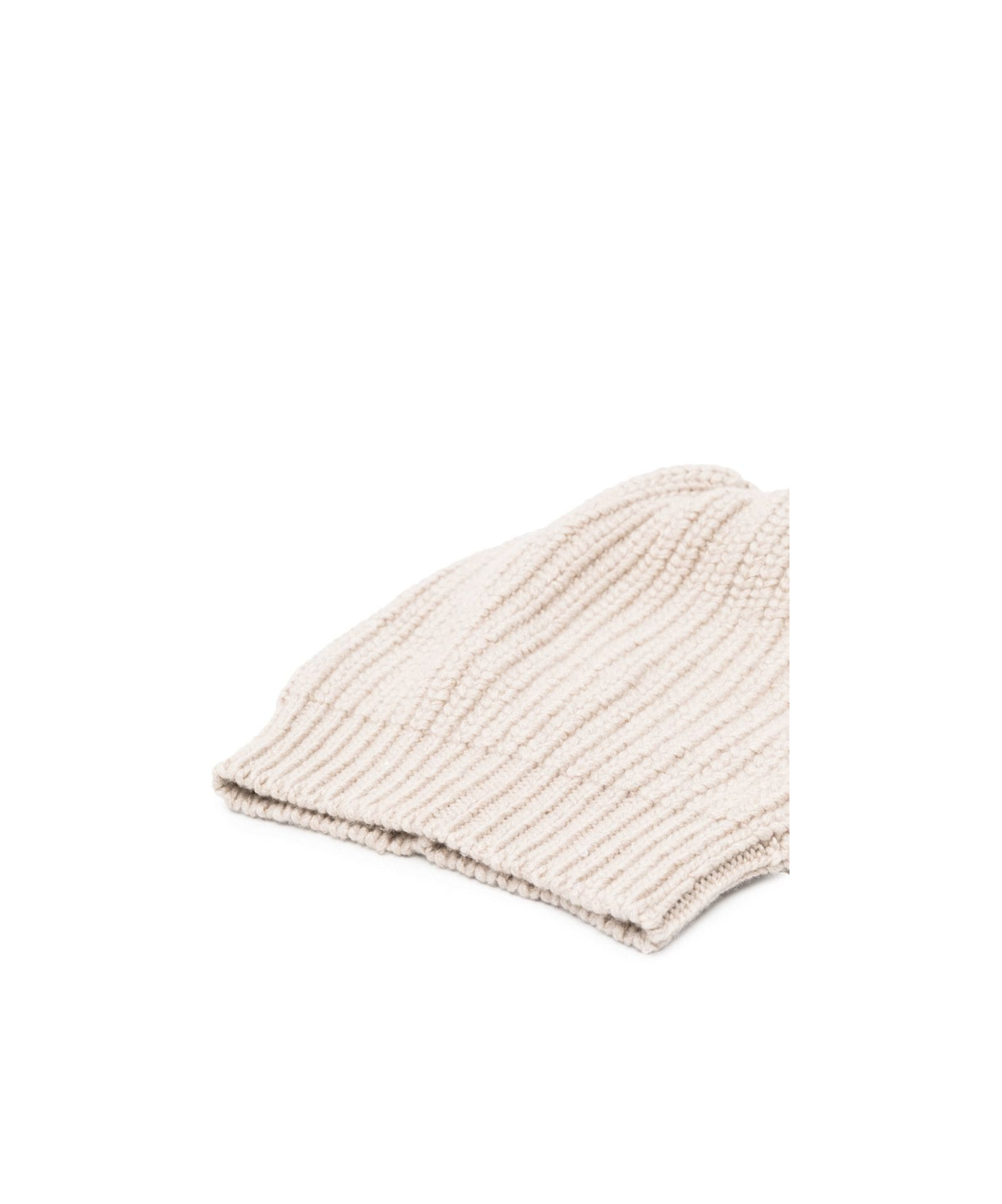 Brunello Cucinelli Purl-knit Ribbed-trim Beanie In Nude