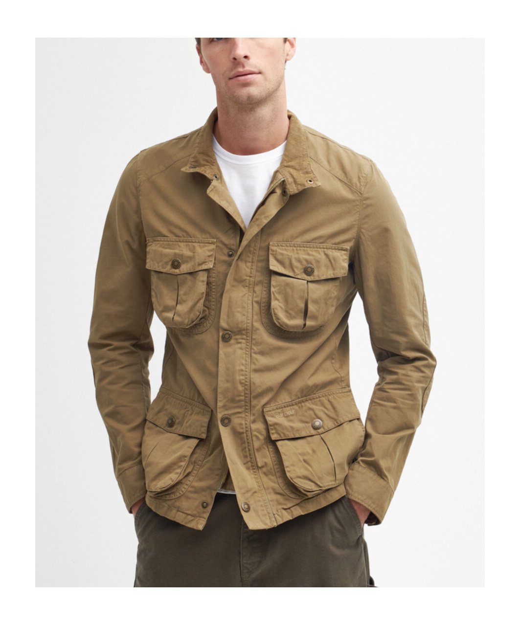 BARBOUR PRESS-STUD COTTON CARGO JACKET
