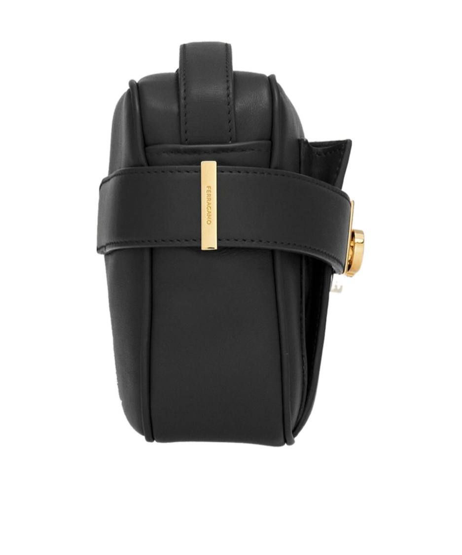 Ferragamo Black Leather Archive Crossbody Bag In Black