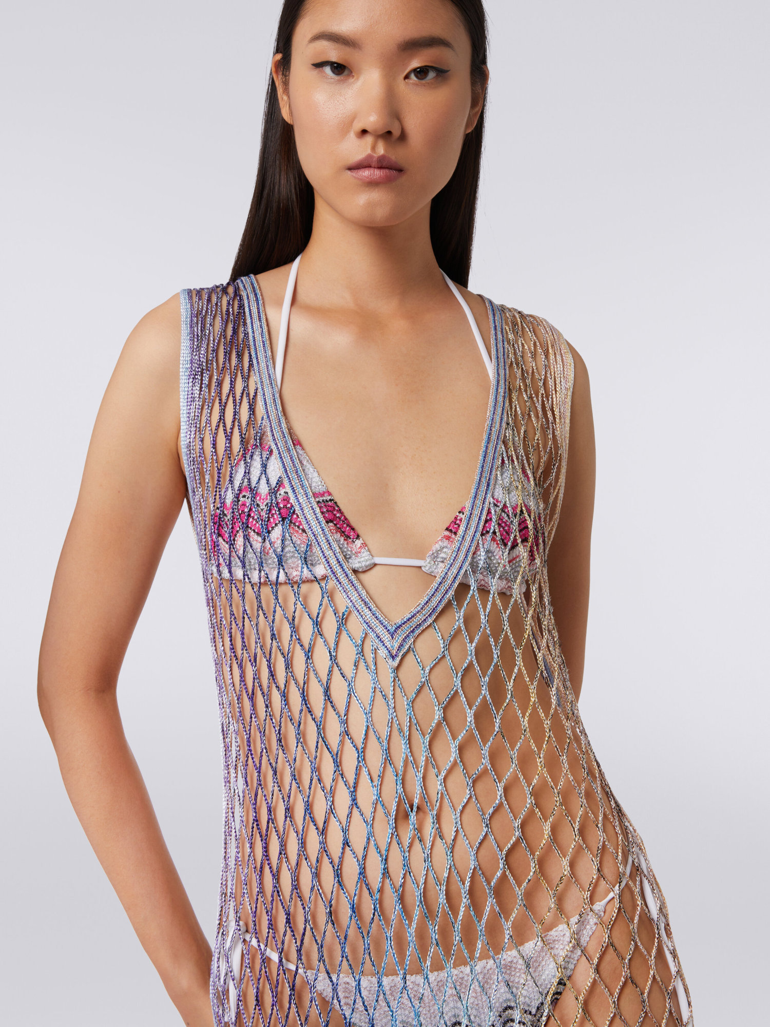 MISSONI METALLIC MESH MAXI DRESS 