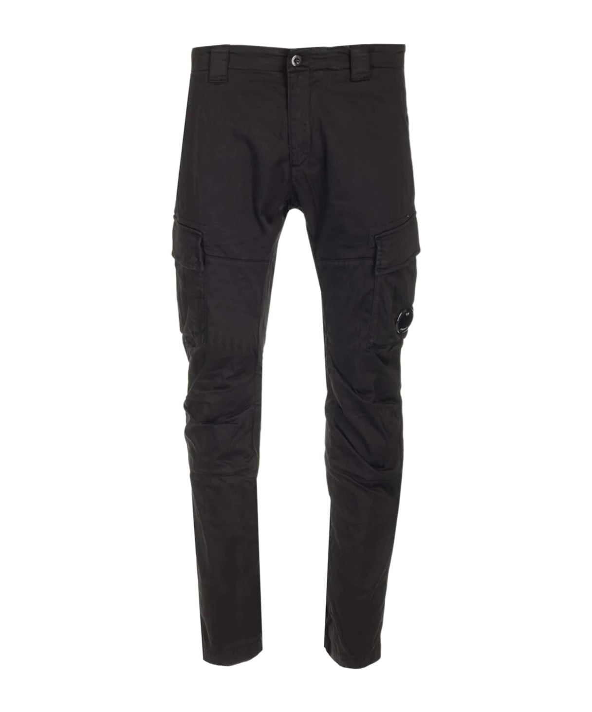 C.p. Company Lens-detail Cargo Trousers In Black