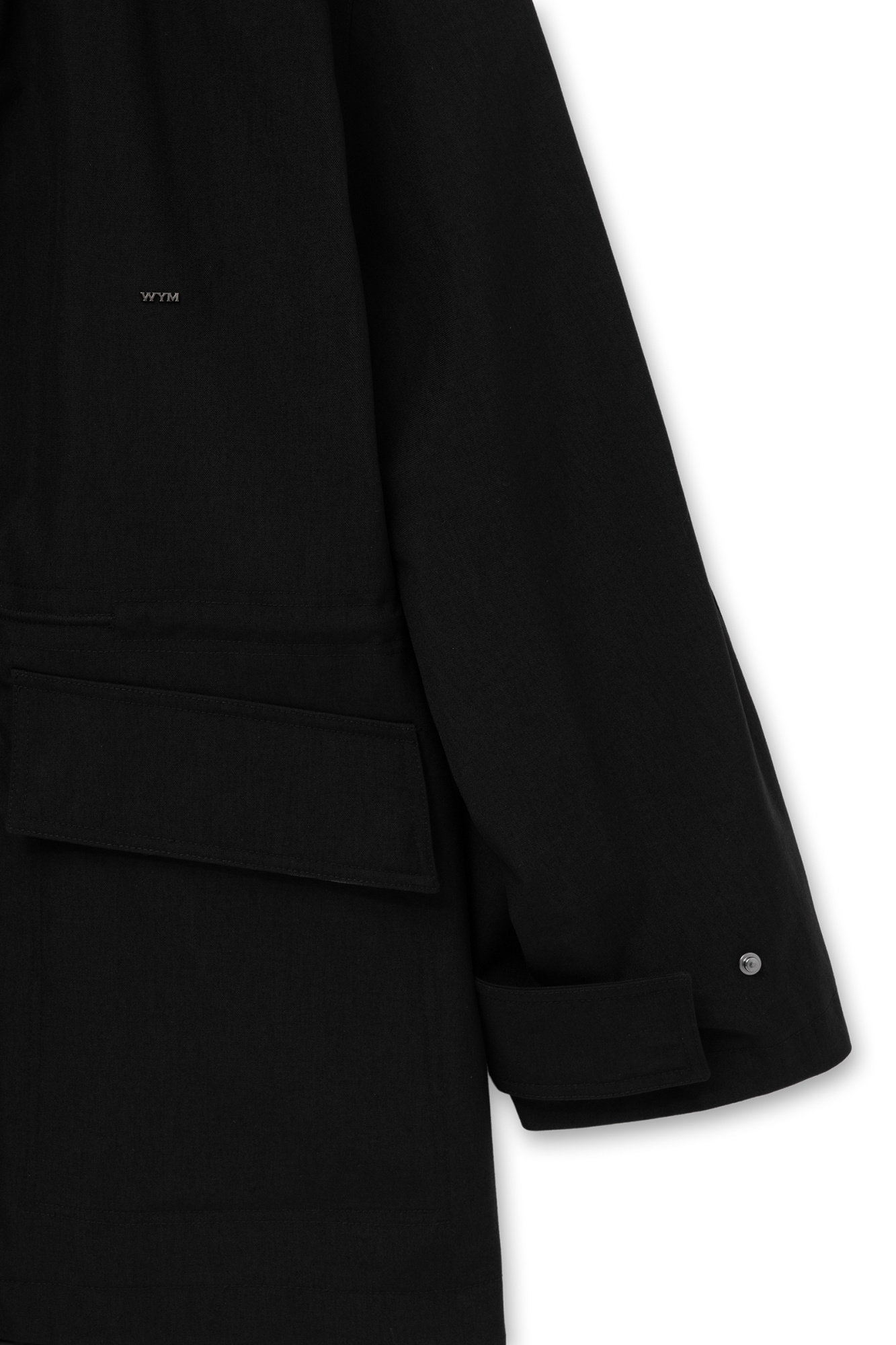 Wooyoungmi Long Casual Jacket With Hat In Black