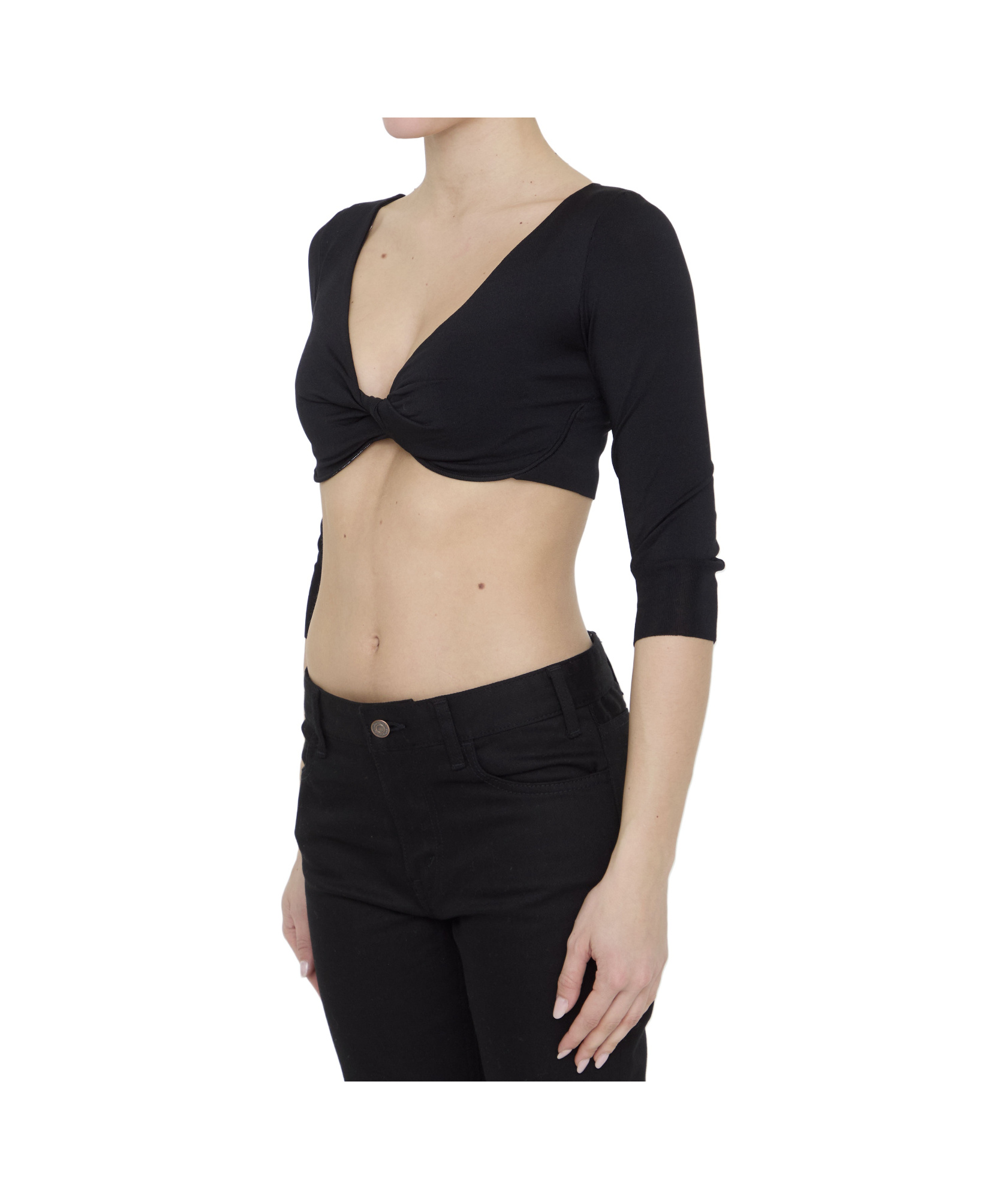 Celine Vertical Pleated Blouse In Black