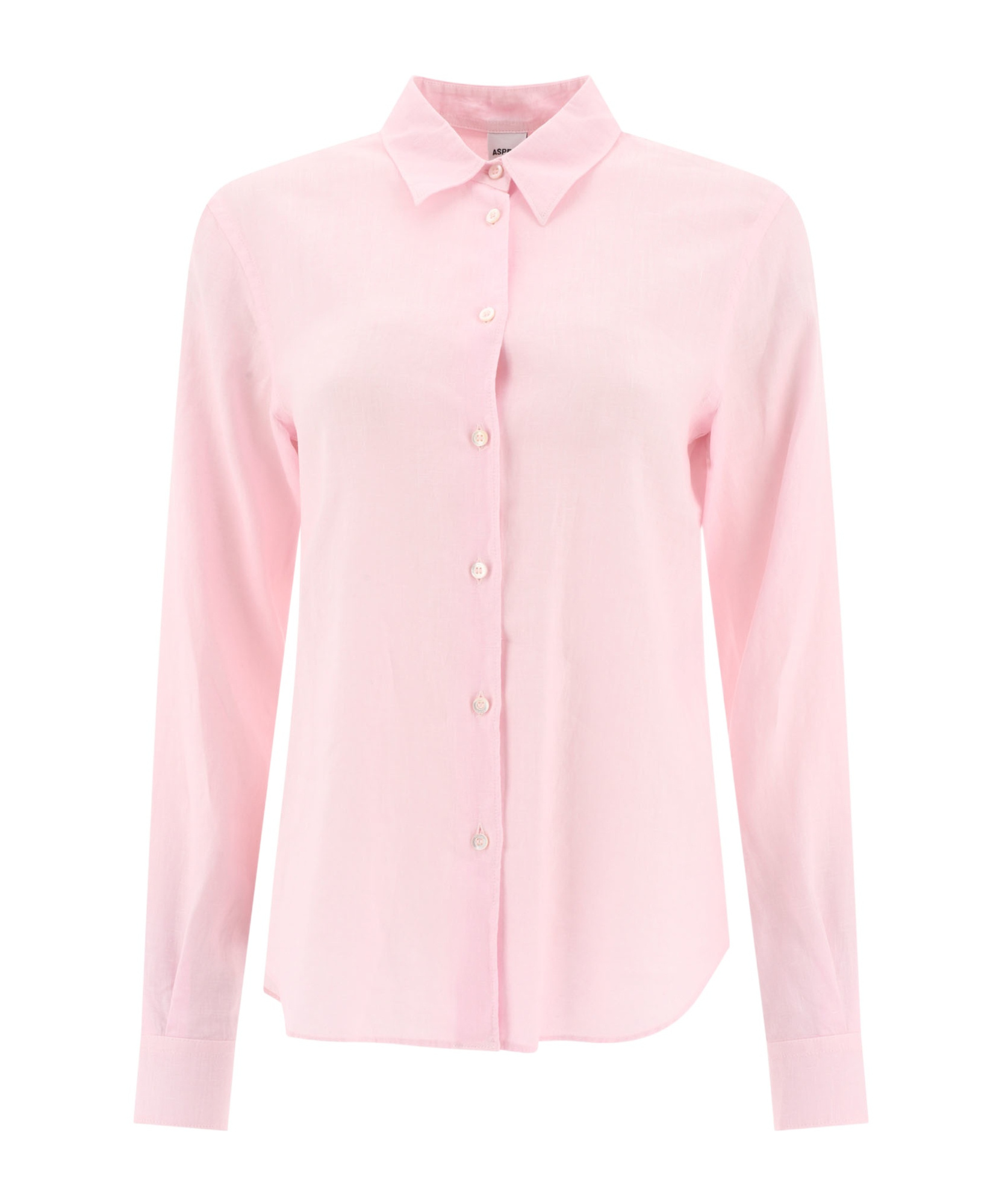 Aspesi Button-up Long-sleeved Shirt In Pink