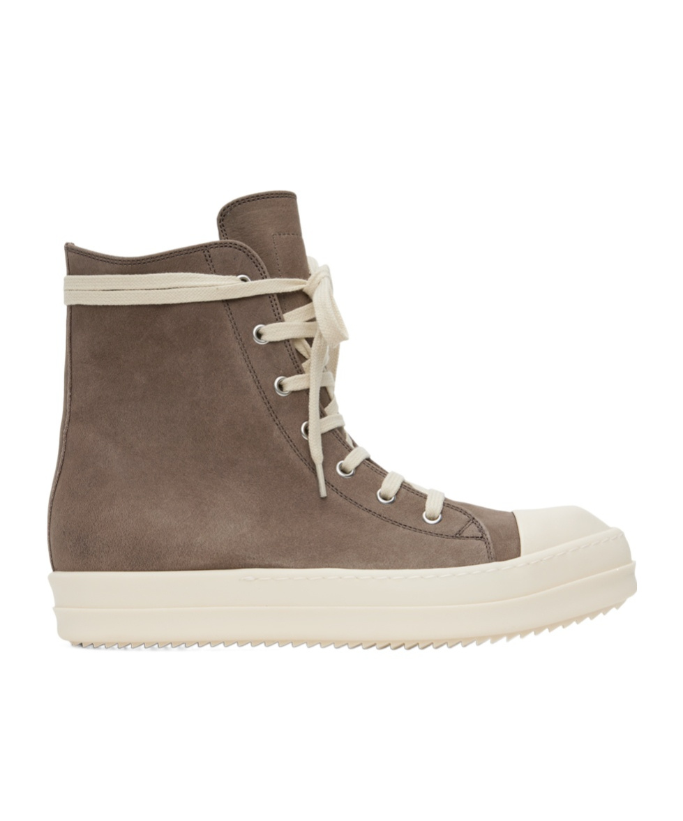 Rick Owens Scarpe In Pelle Sneakers In Brown