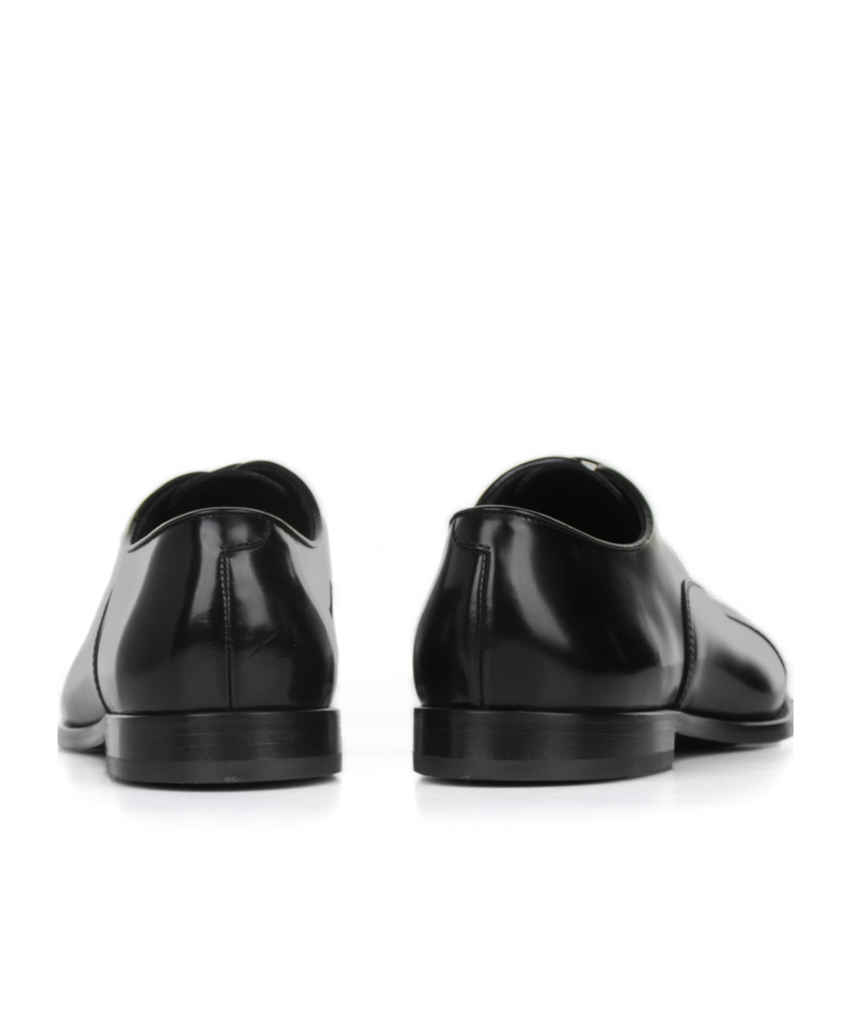Doucal's Blue Oxford Shoes In Brushed Leather With Toe Cap In Black