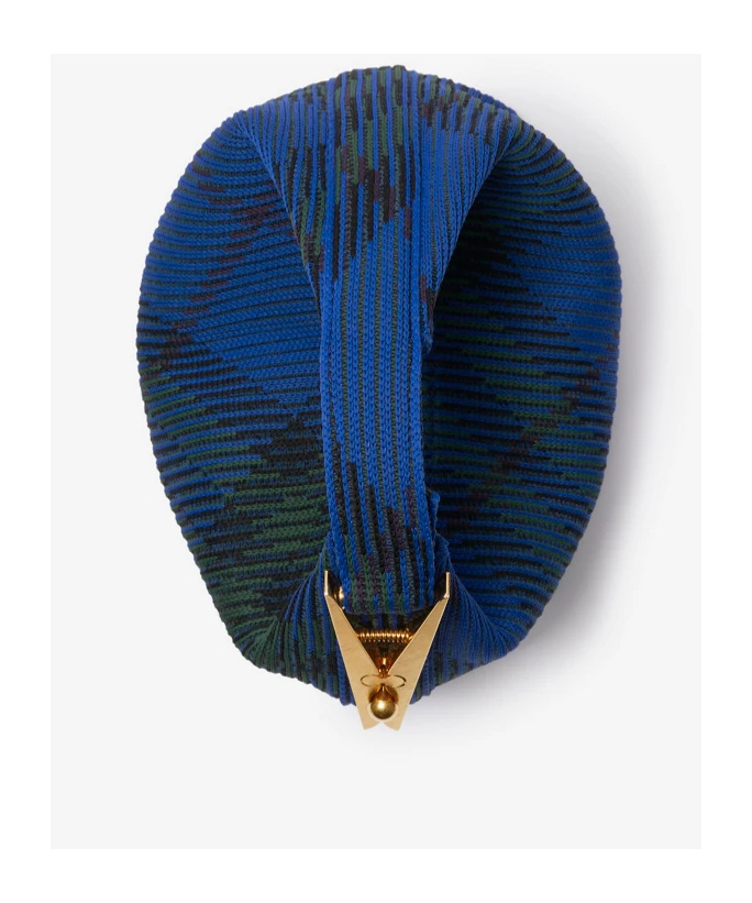 Burberry Medium Peg Check-pattern Shoulder Bag In Blue