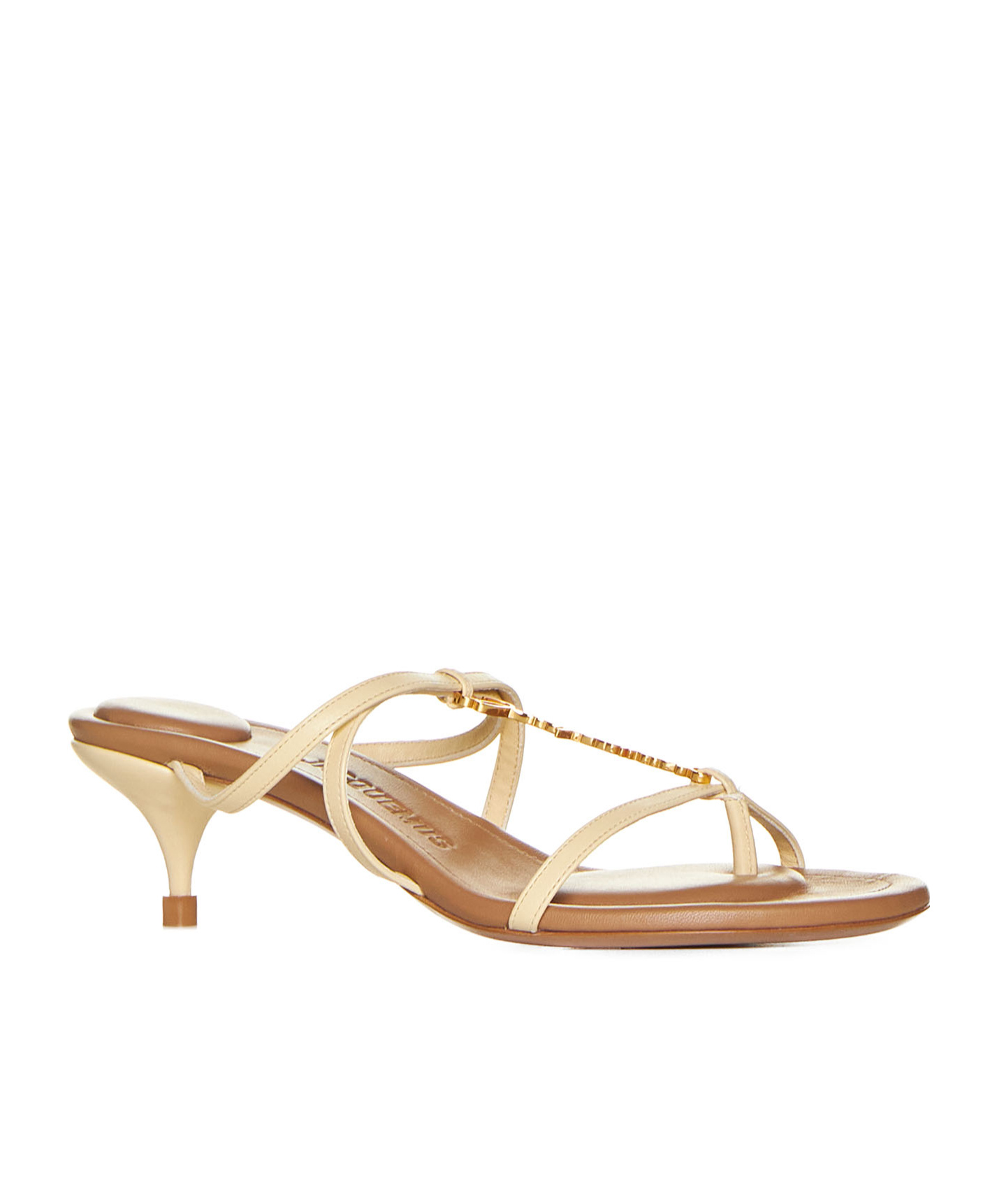 Jacquemus Pralu Leather Sandals In Nude