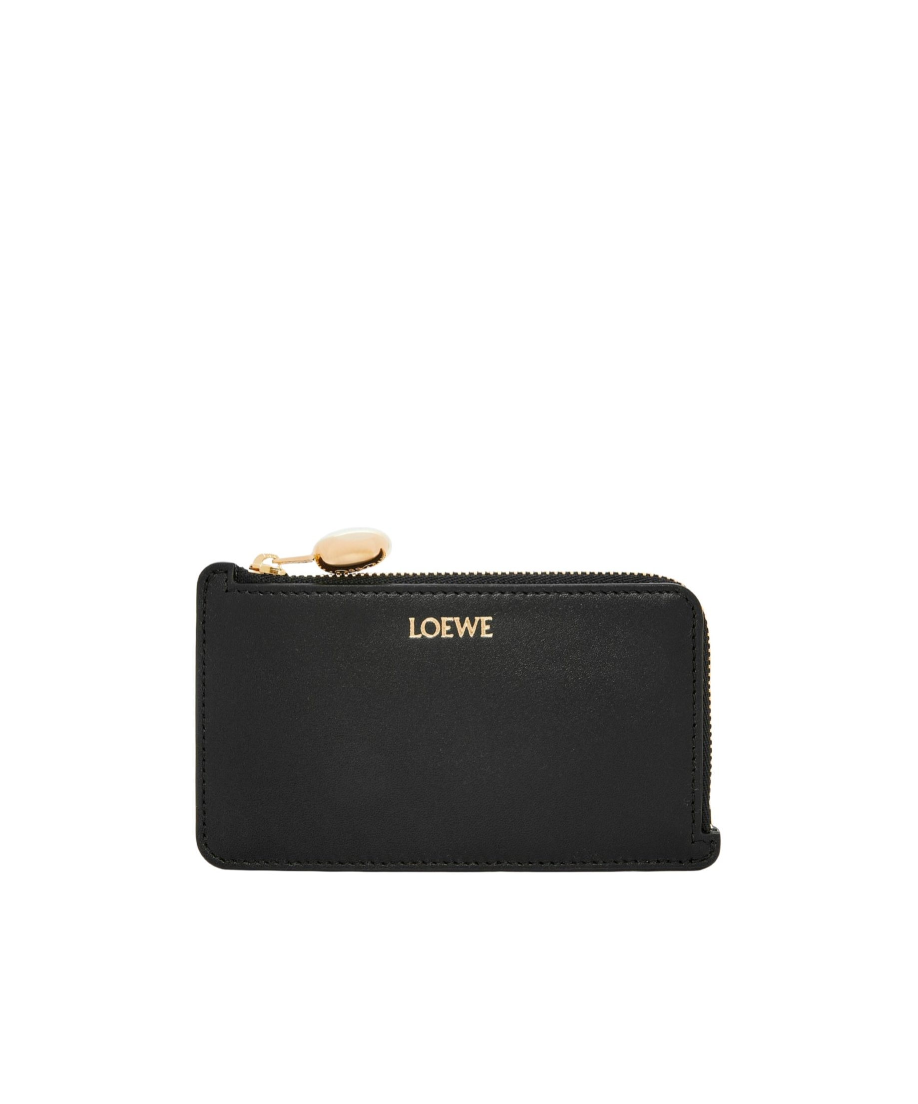 Shop Loewe Pebble Coin Cardholder In Shiny Nappa Calfskin In Black