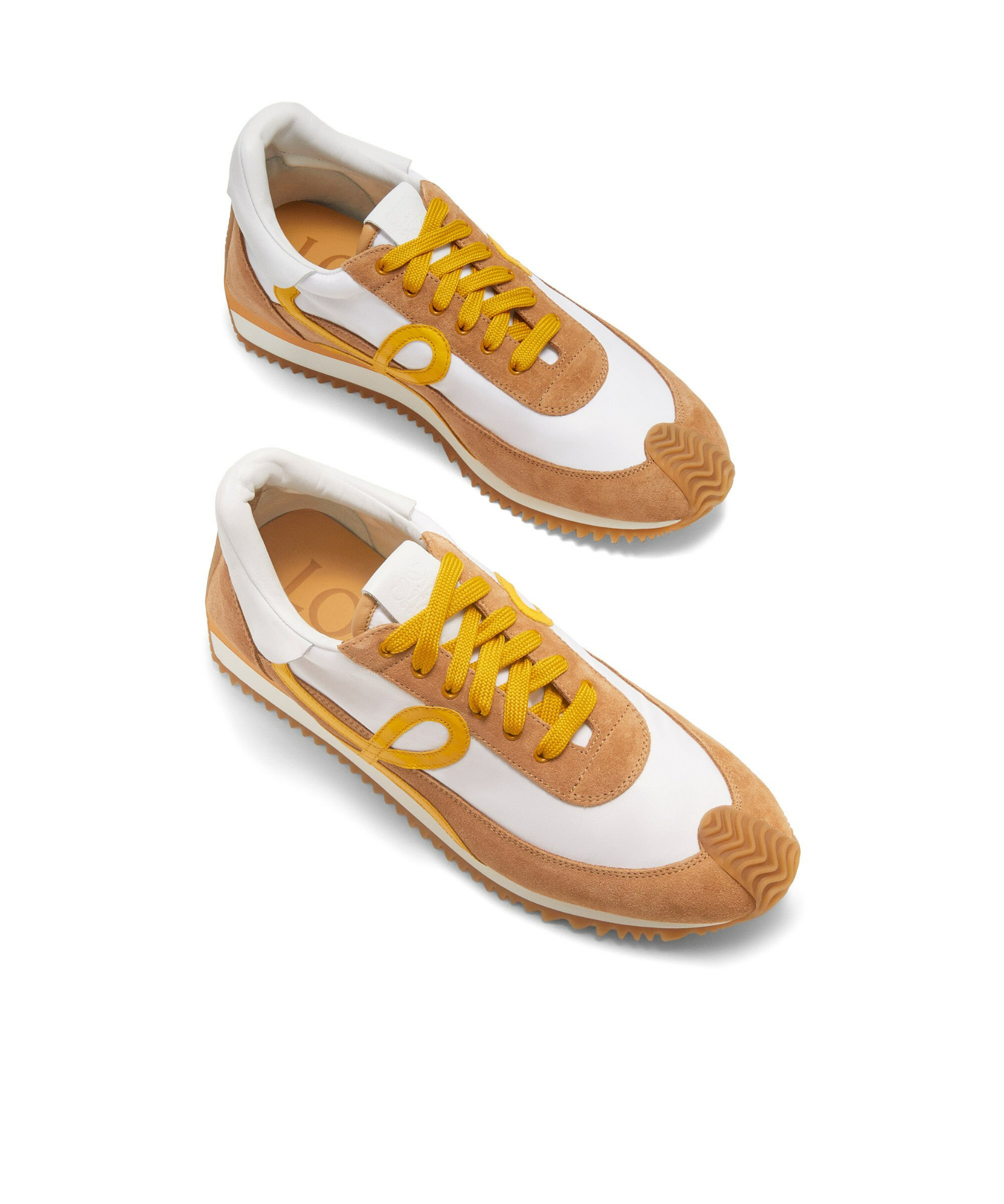 Loewe Suede-panel Flow Runner Sneakers In White