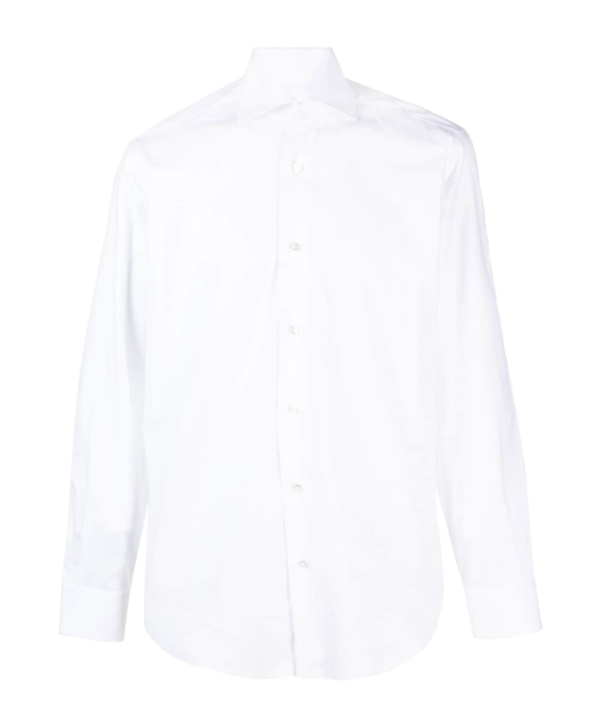 Barba Napoli Spread-collar Cotton Shirt In White