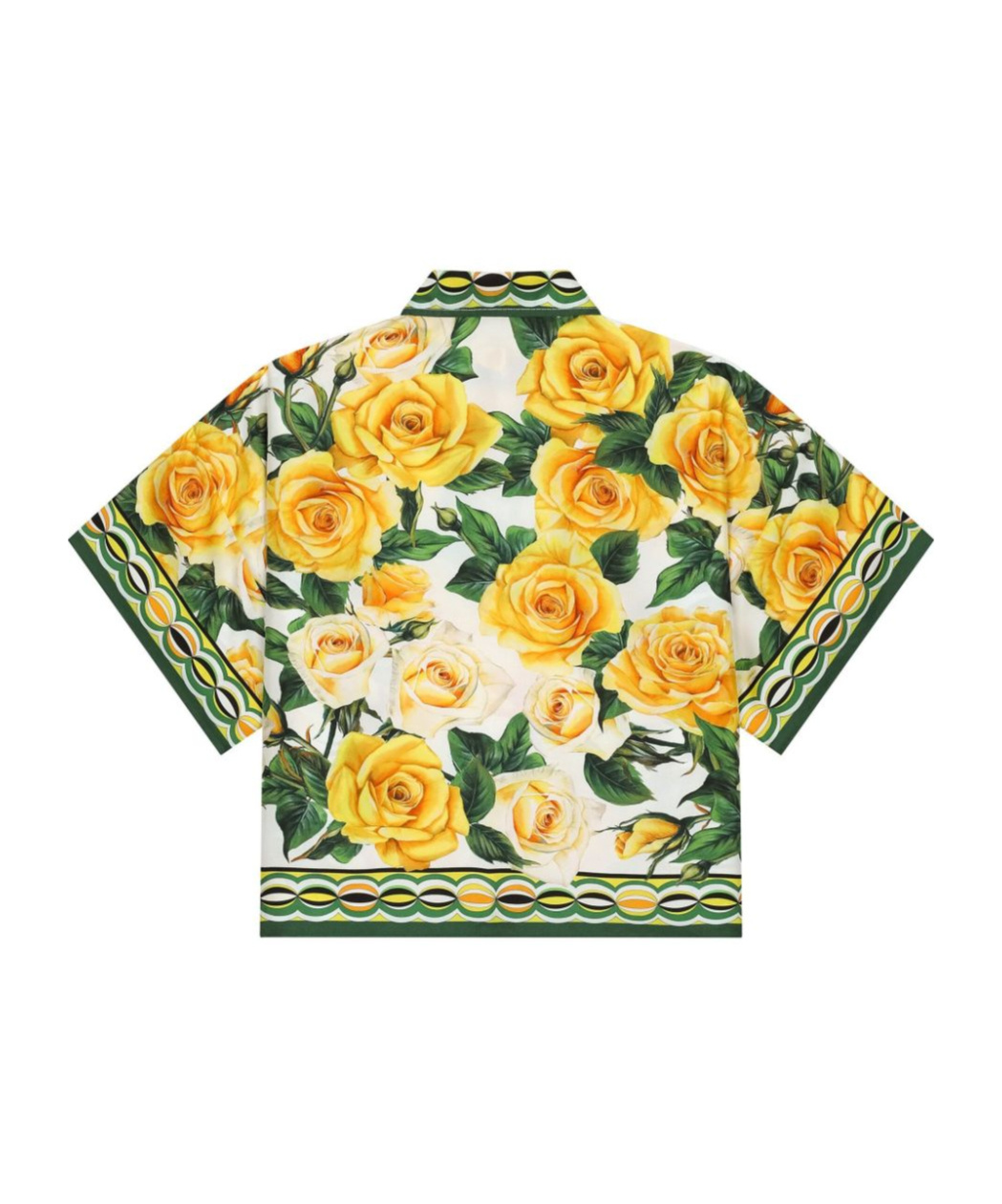 Dolce & Gabbana Rose-print Silk Shirt In Multicolor