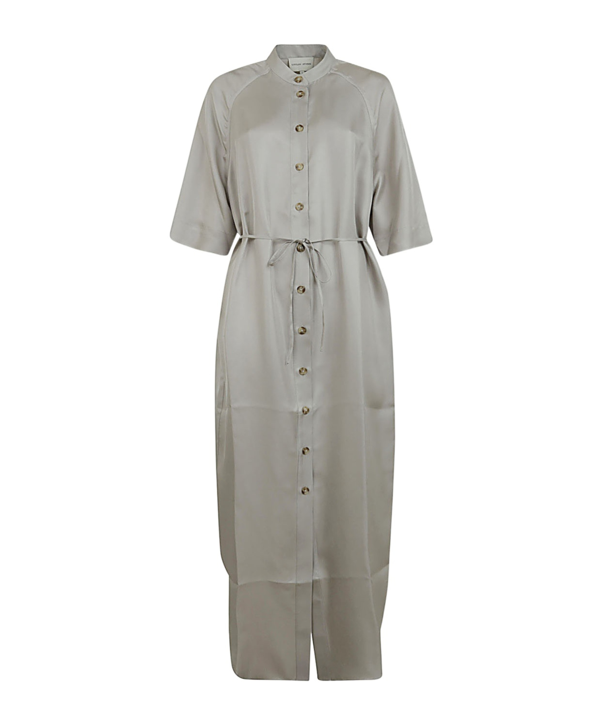 LOULOU STUDIO DURION TIED-WAIST SILK SHIRTDRESS