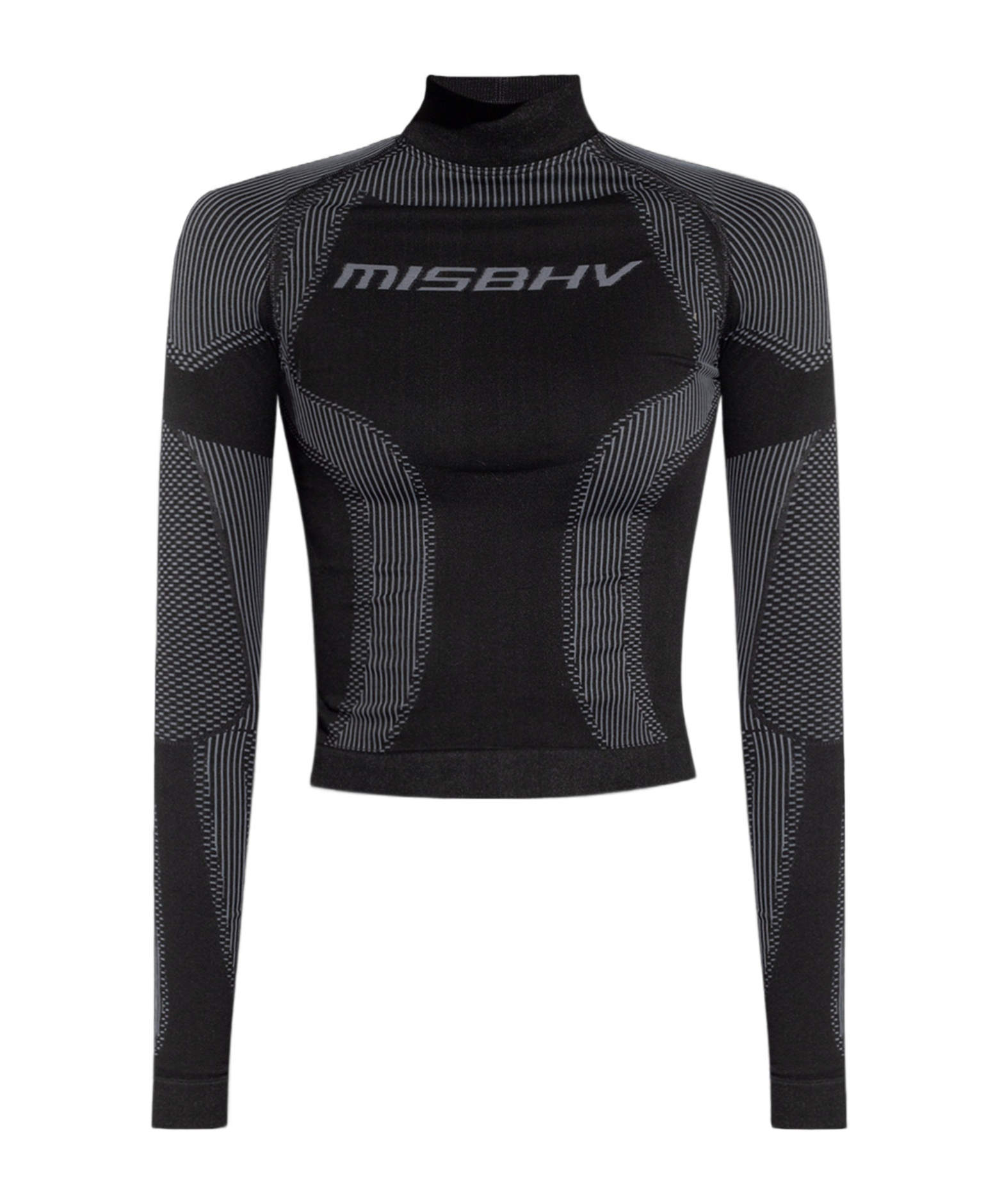 Misbhv Logo-jacquard High-neck Performance Top In Black