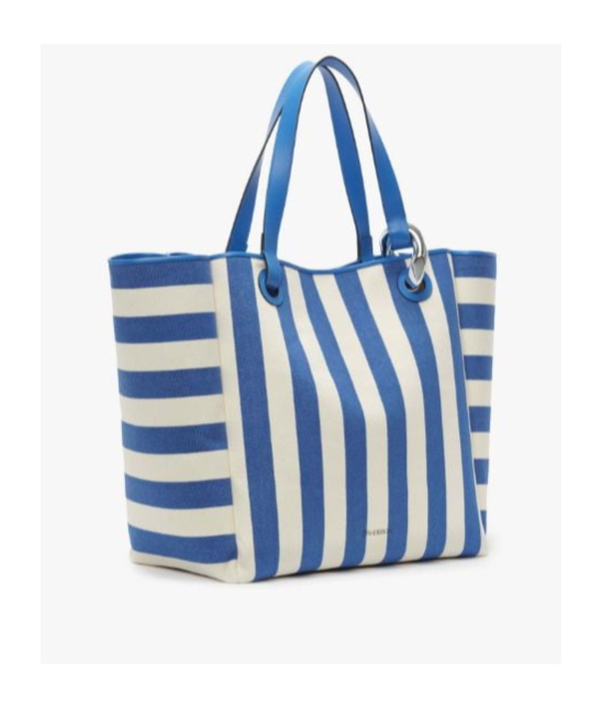Jw Anderson The X-large Jwa Corner Stripe Canvas Tote In Blue