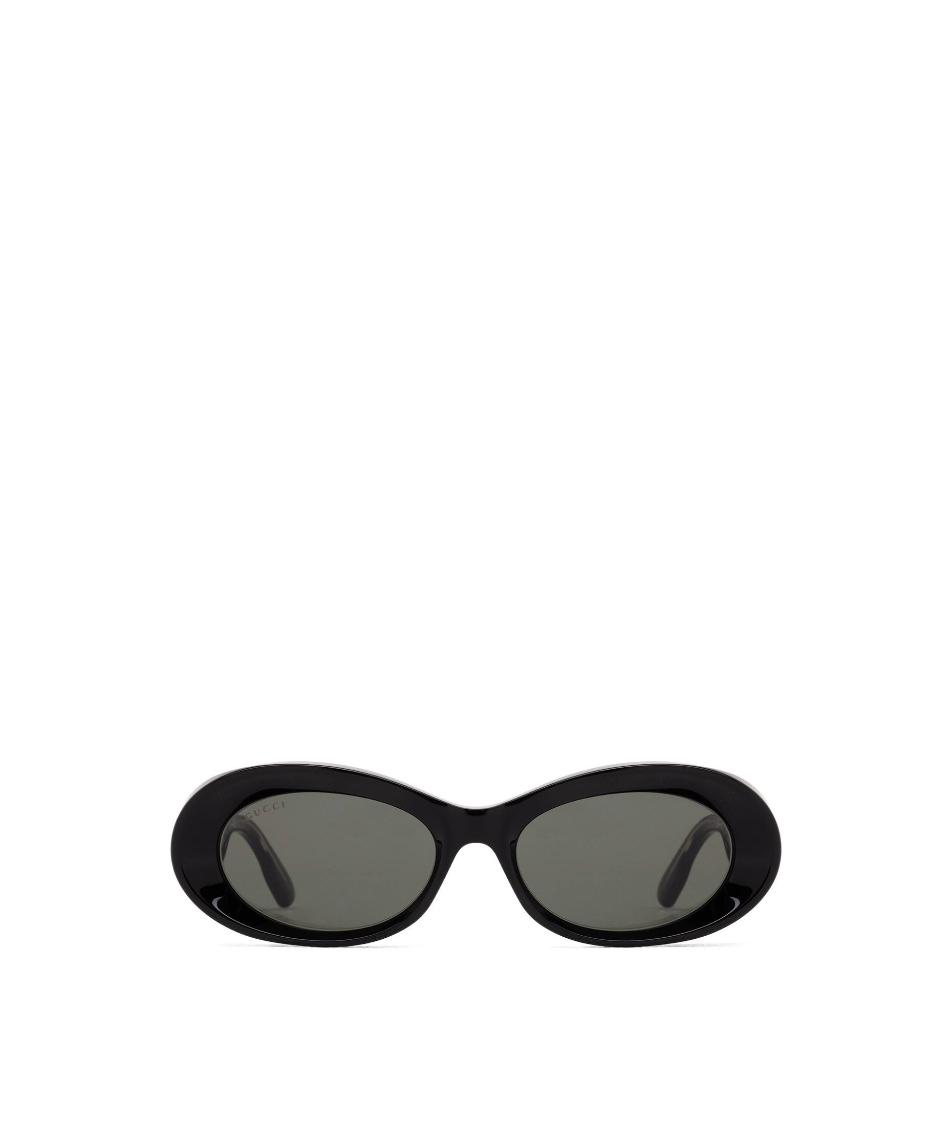 Gucci Logo-debossed Oval-frame Sunglasses In Black