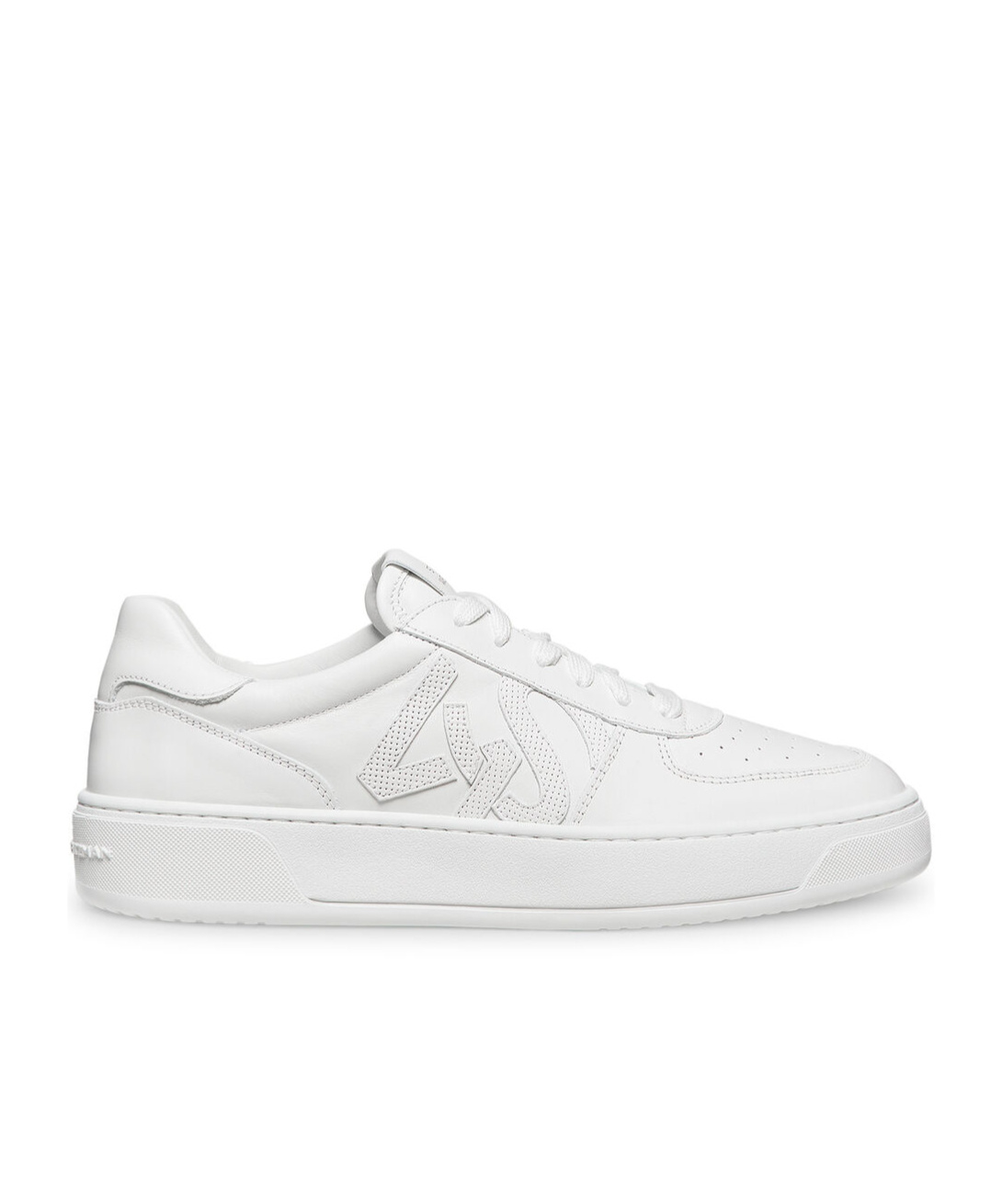 Stuart Weitzman Courtside Monogram Leather Sneakers In White