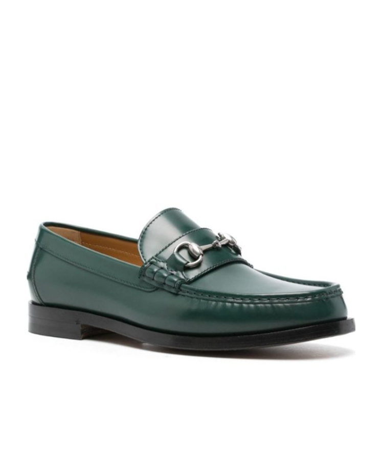 Gucci Horsebit-detail Leather Loafers In Green