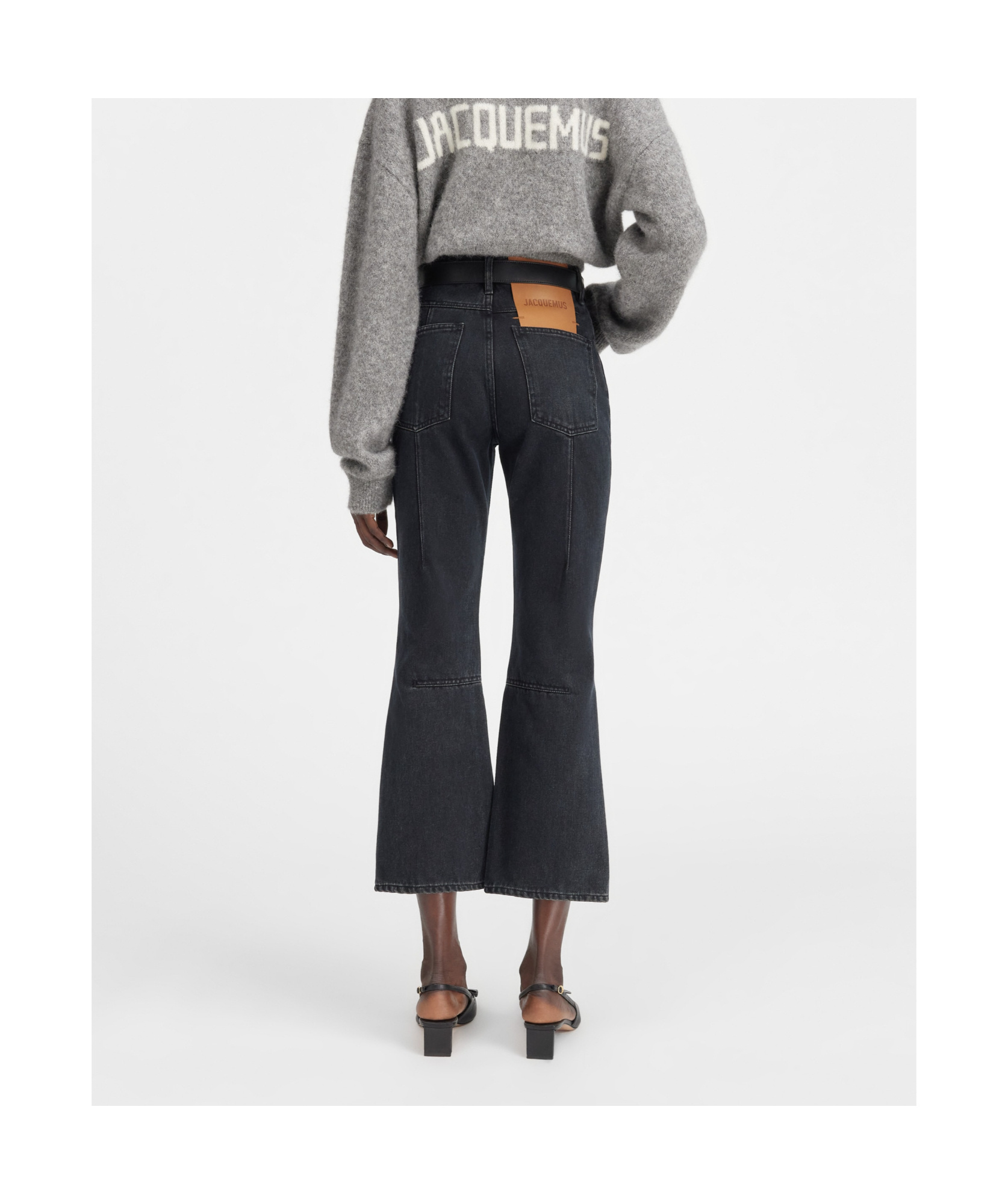 Jacquemus Le Haut De Nimes Denim Straight Jeans In Black