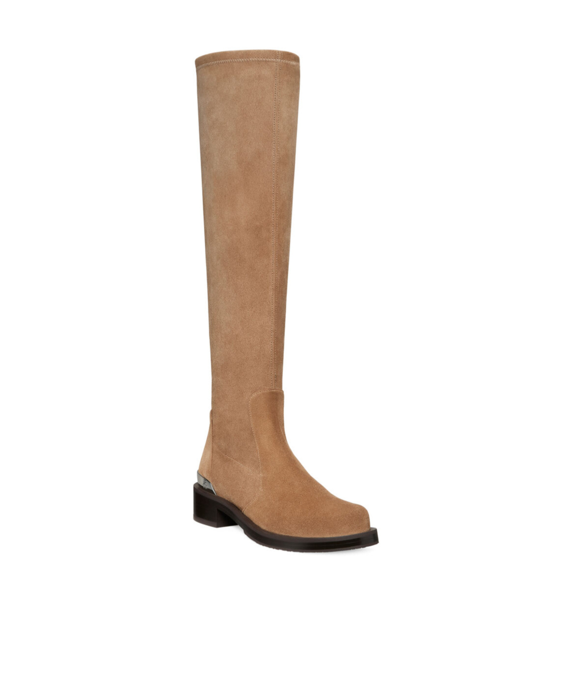 Stuart Weitzman Mercer Bold Suede Knee Boots In Nude