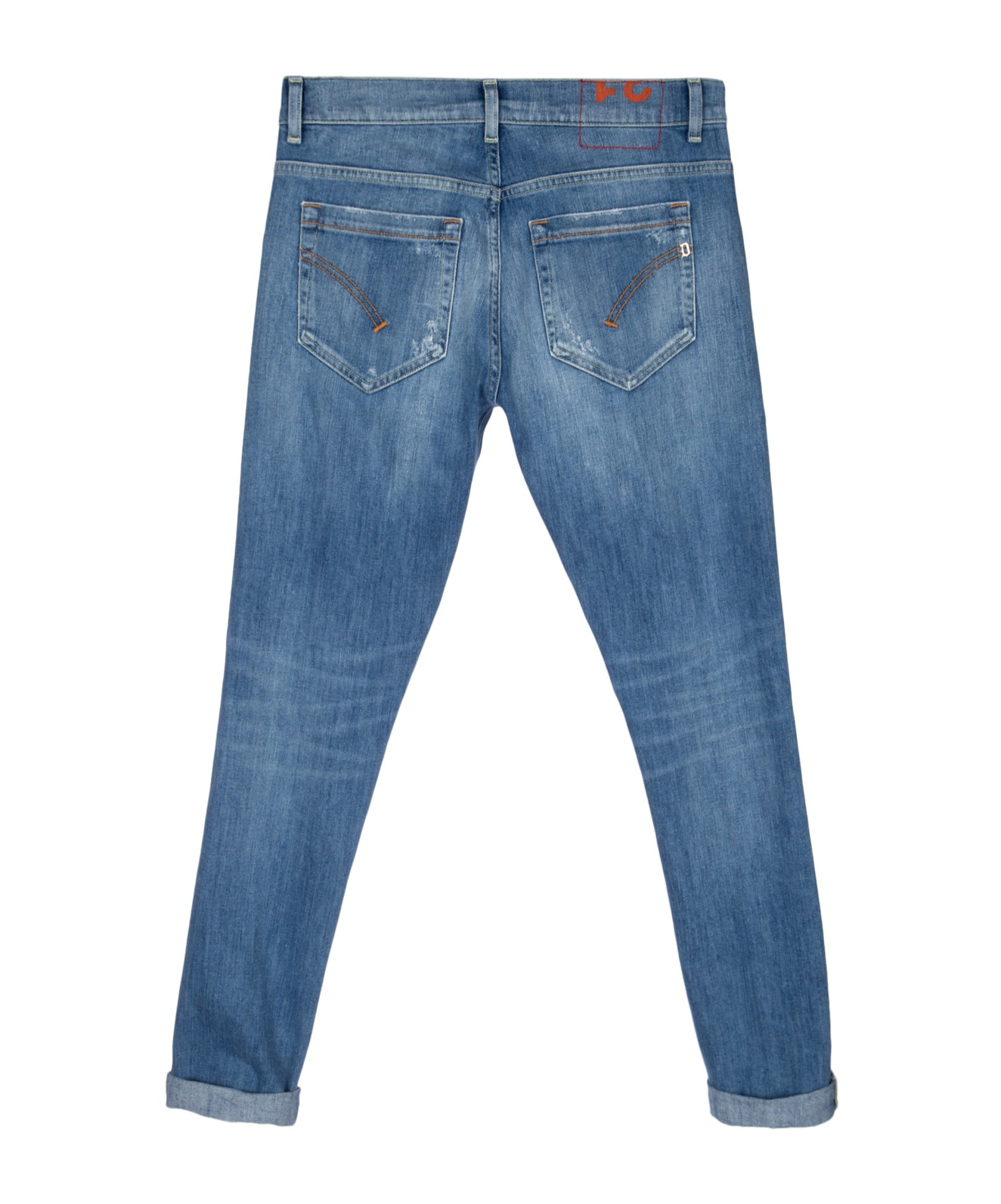Dondup Belt Ring Denim Trousers In Blue